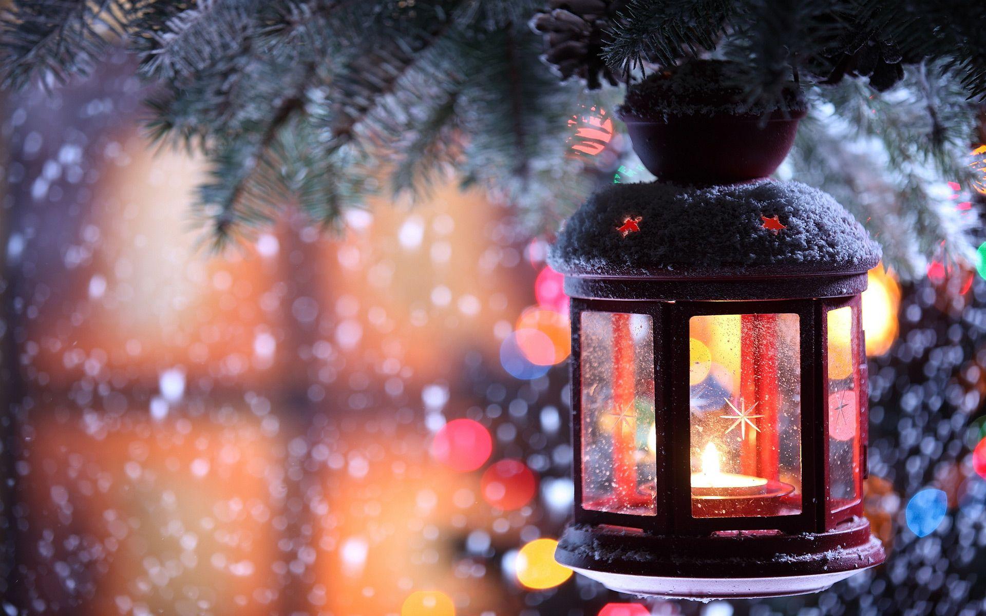 1920x1200 Christmas Lights Snow
