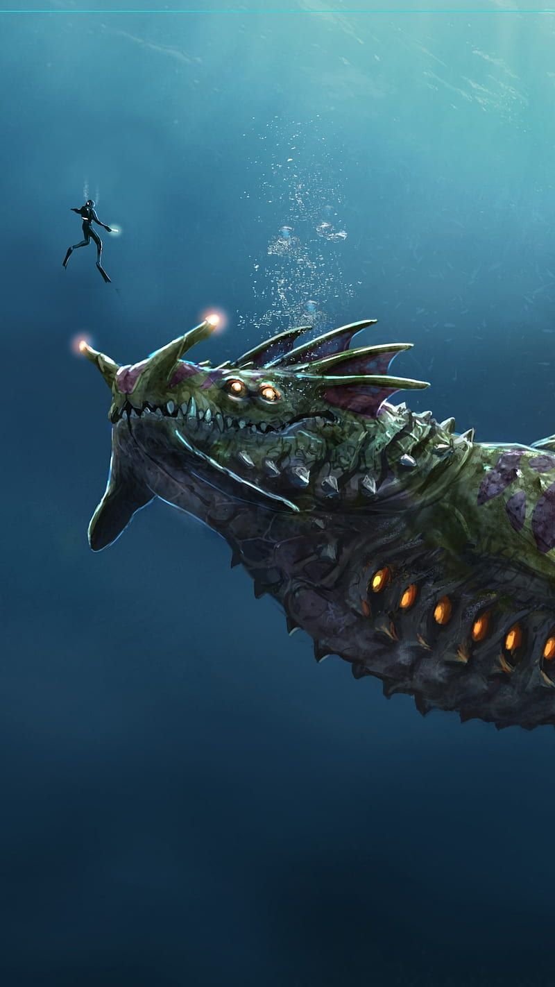 800x1422 Subnautica SeaDragon, scary, HD phone