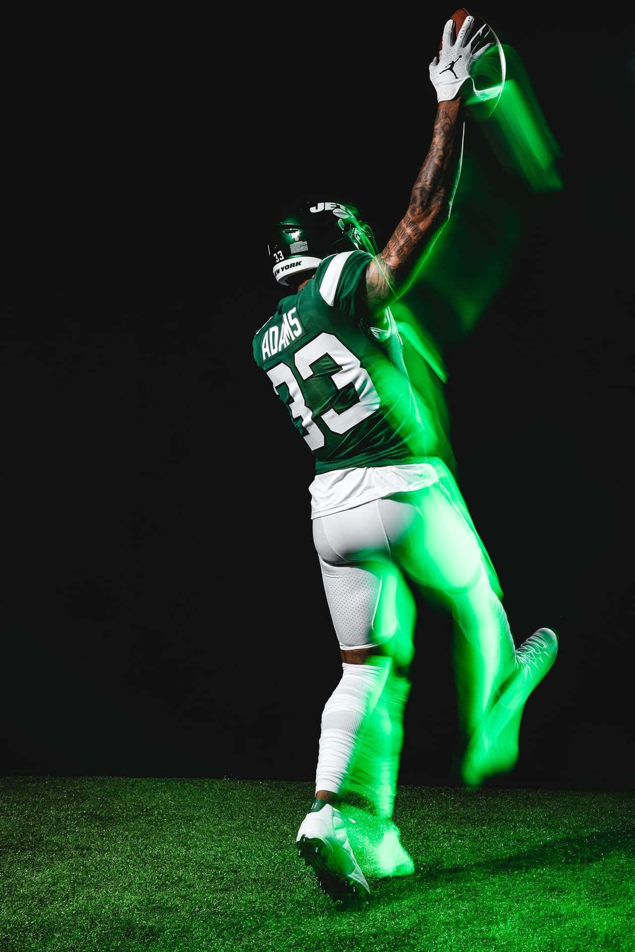 1280x1920 Download Jamal Adams Neon Green Blurry