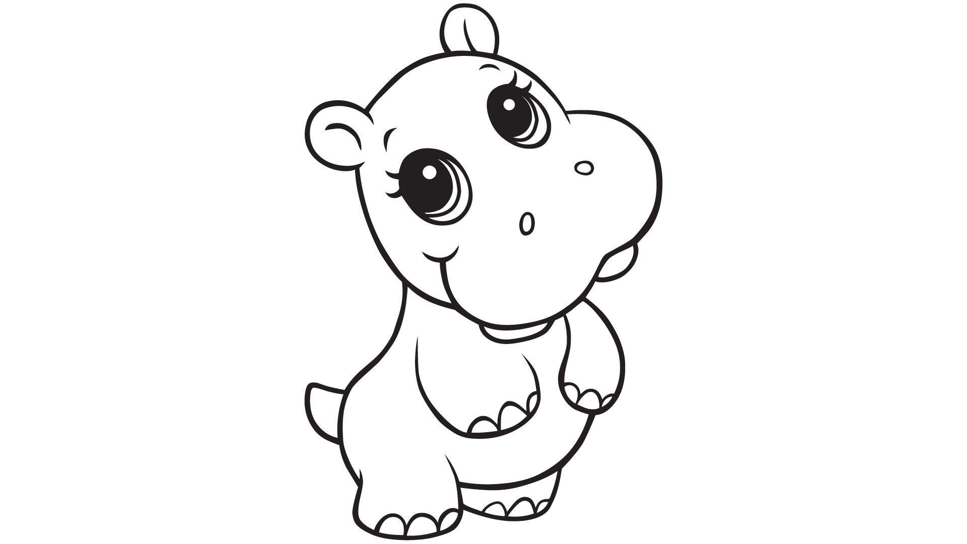 1920x1080 Hippo Baby With Mother Page Fre