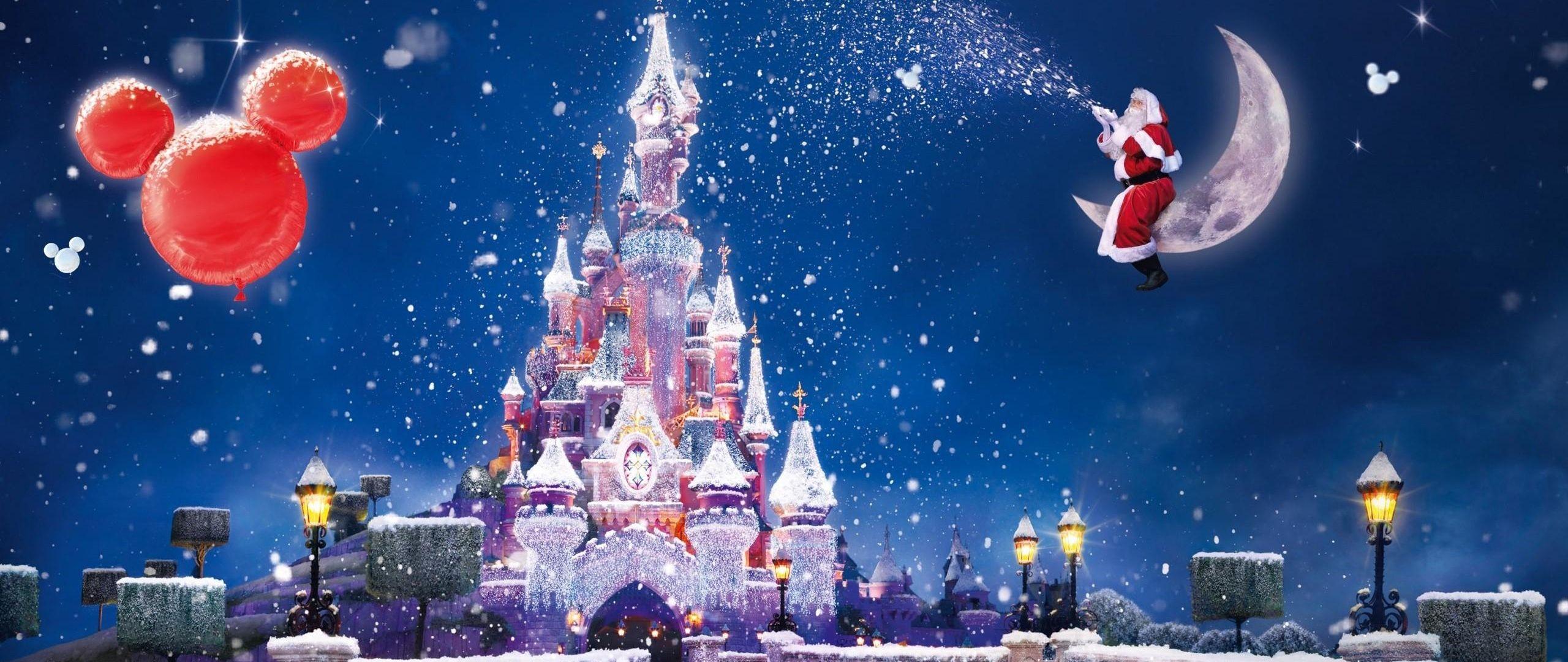 2560x1080 Download wallpaper 2560x1080 santa claus, magic, moon, snow