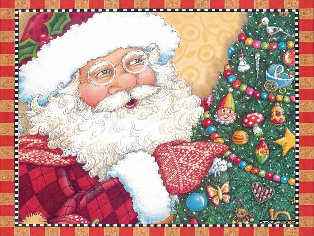 1024x768 wallpaper of The Night Before Christmas illustration 1024