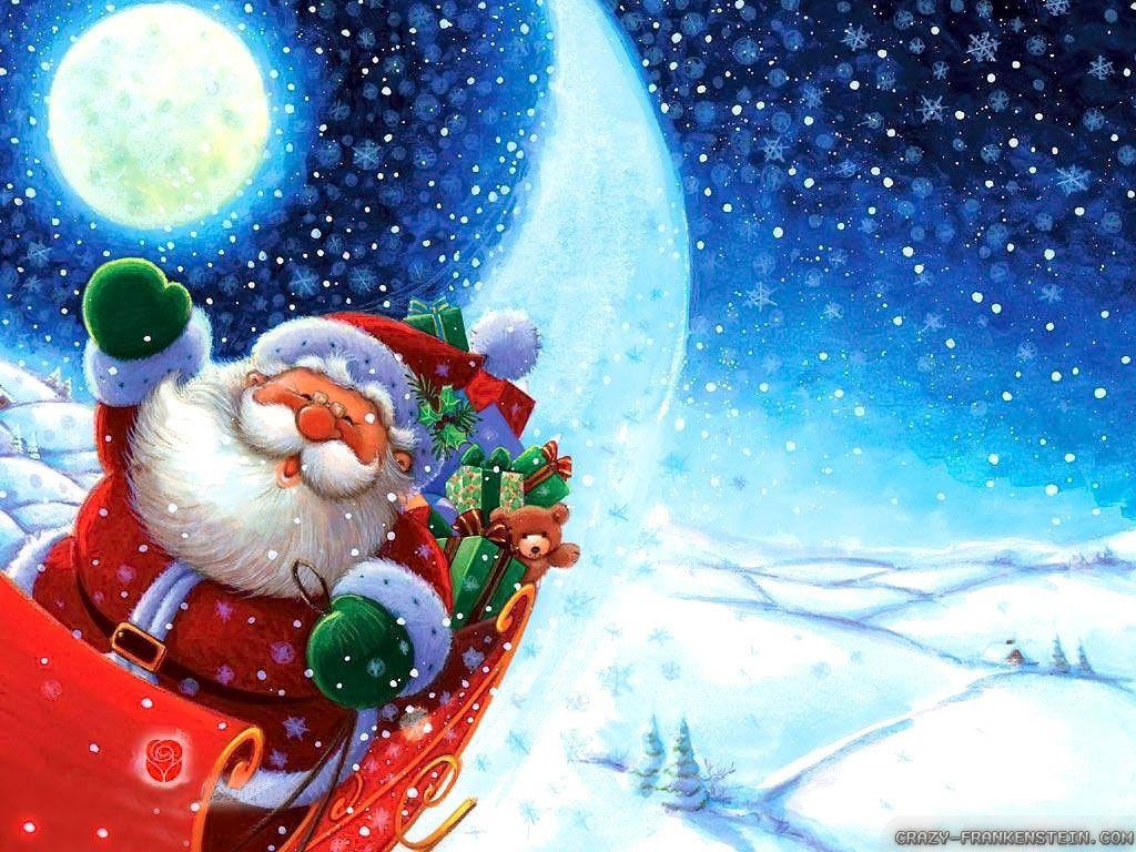 1024x768 Christmas Day Wallpaper, Happy Santa Christmas Day