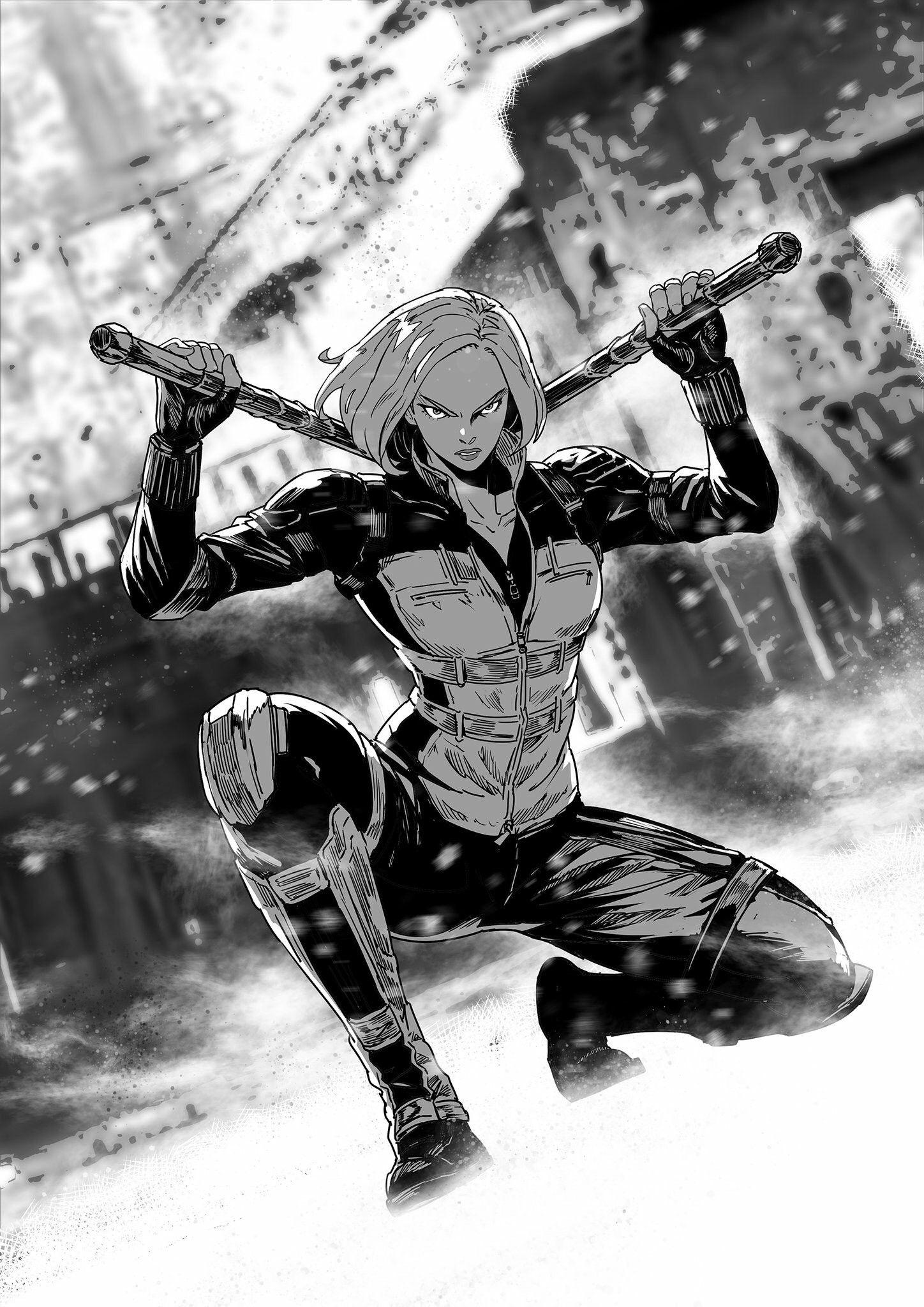 1448x2047 Black Widow Awesome Monochrome Artwork