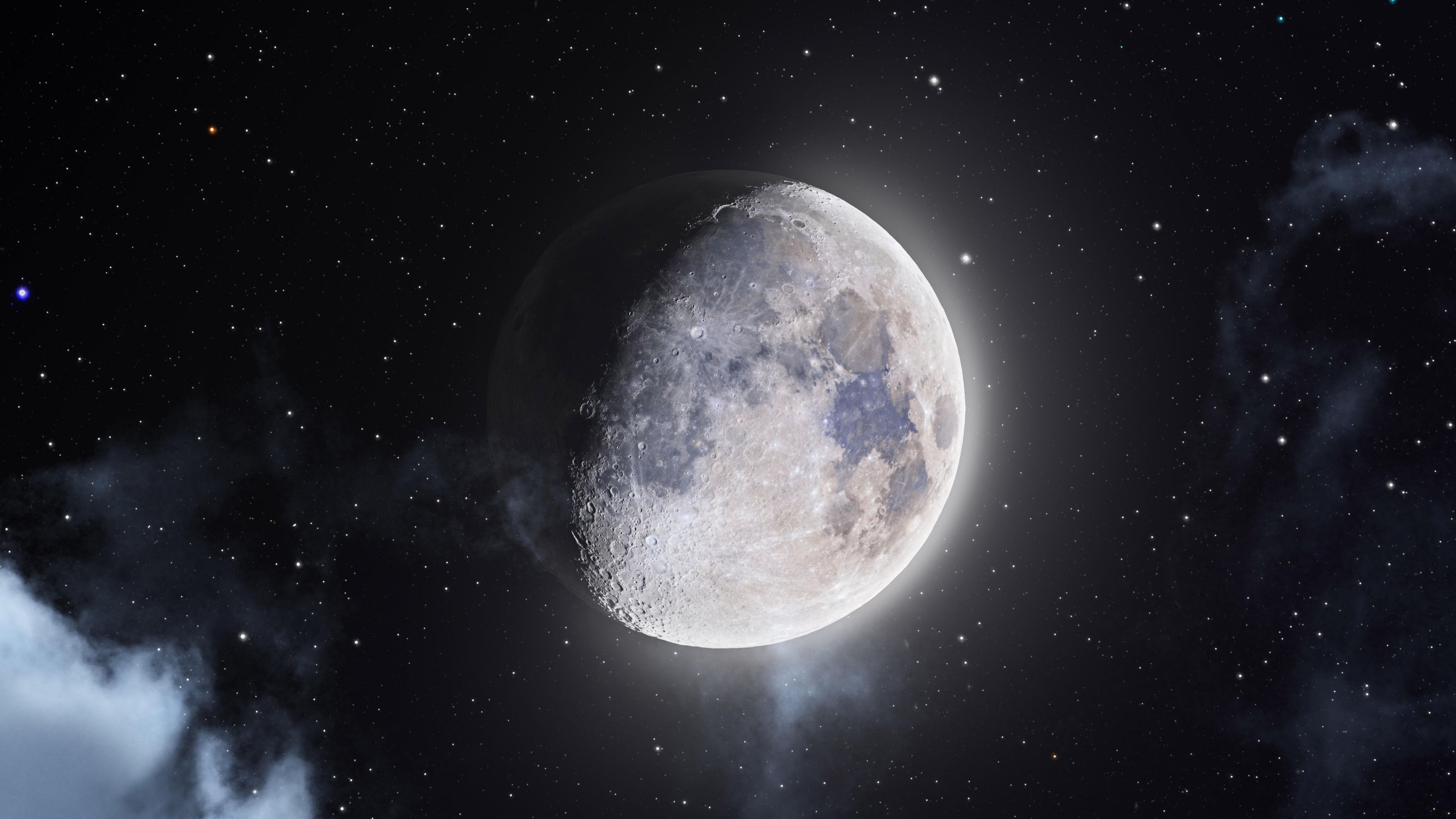 3840x2160 Super Moon Wallpaper 4K, 8K, Full moon, Stars, Cosmos