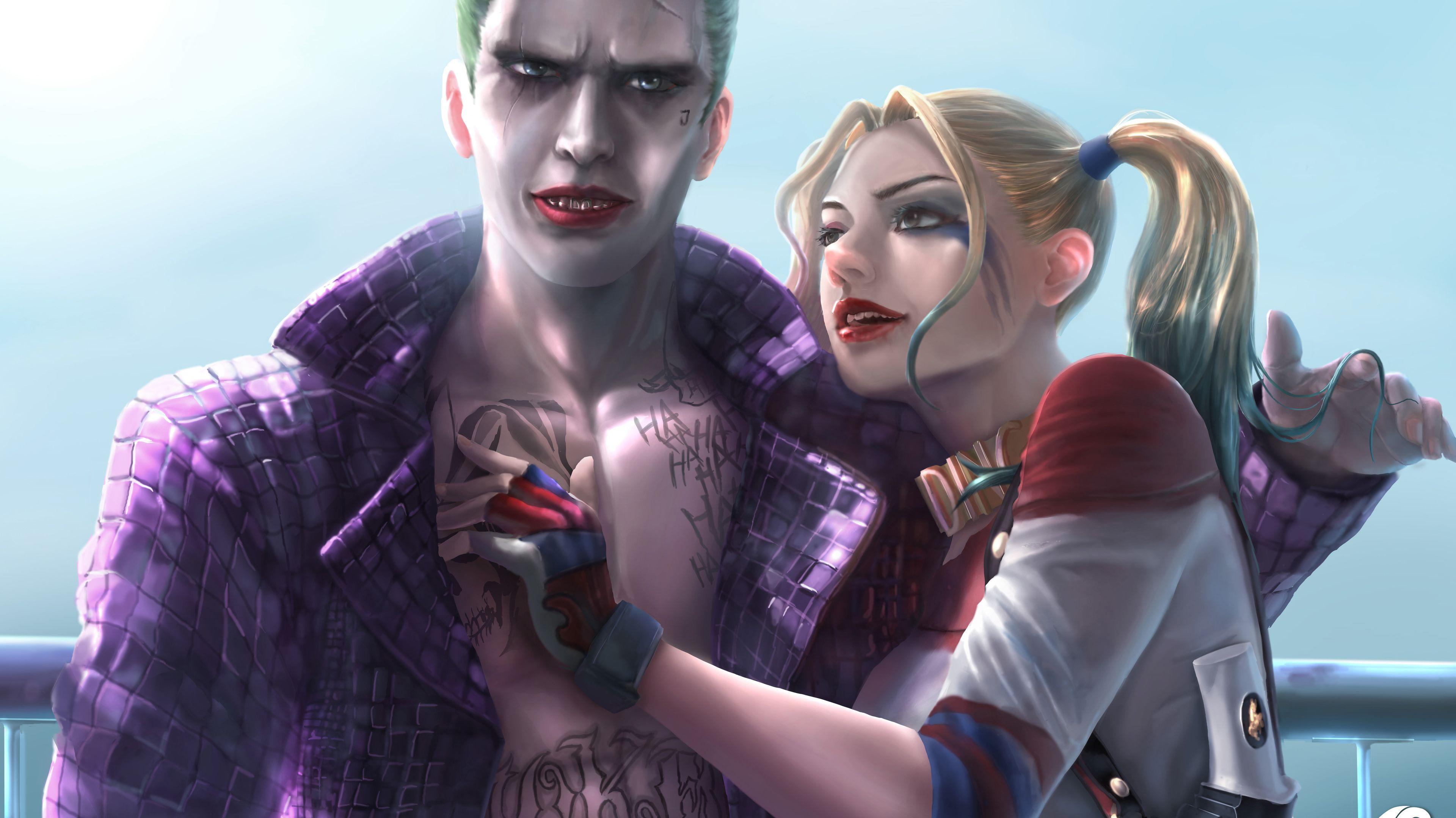 3840x2160 Wallpaper 4k Joker And Harley Quinn 8K Artwork 8k wallpaper, art wallpaper, artist wallpaper, artwork wallpaper, wallpaper, digital art wallpaper, harley quinn wallpaper, joker wallpaper
