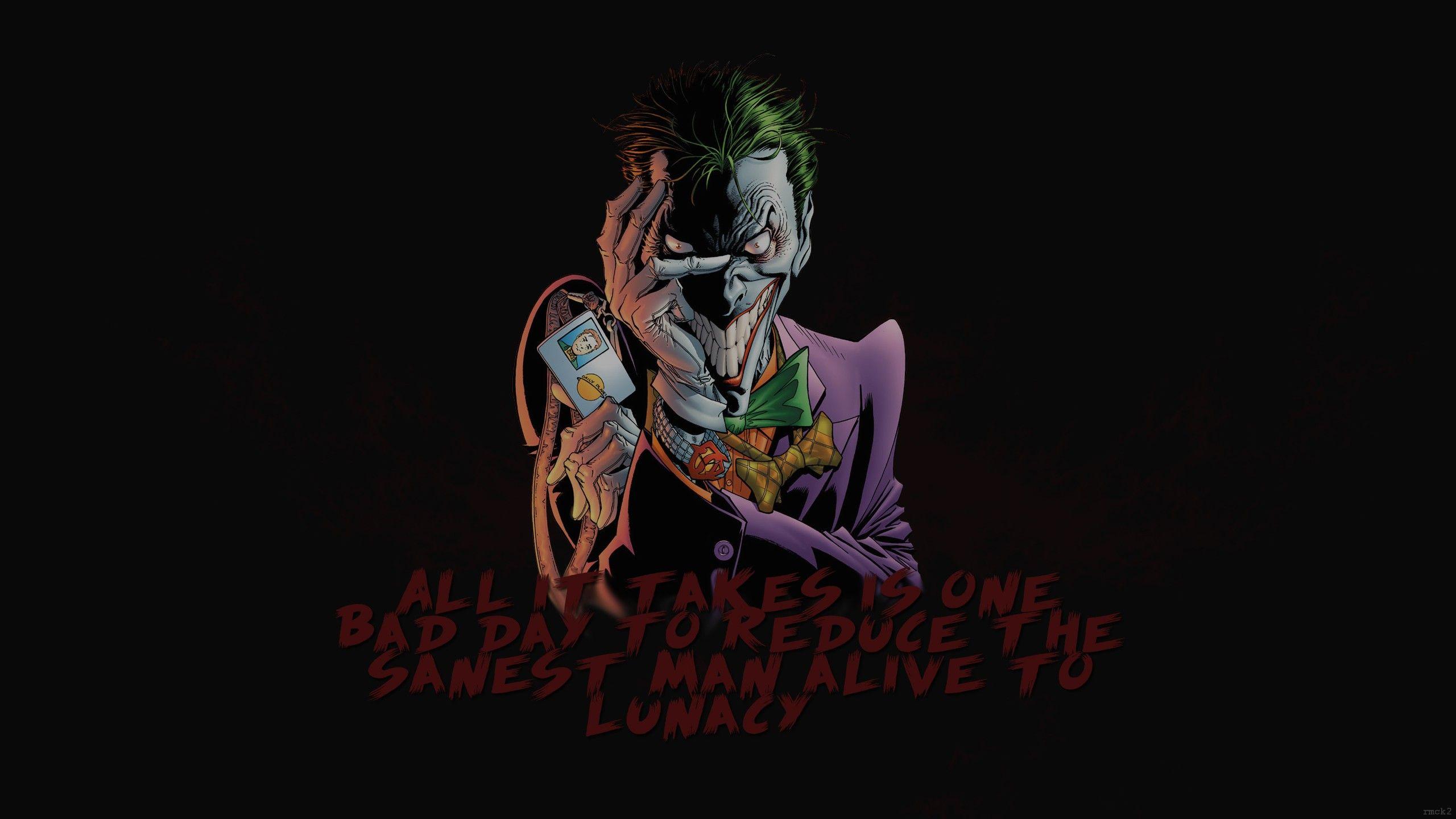 2560x1440 Joker, Batman Begins, Quote Wallpaper HD / Desktop