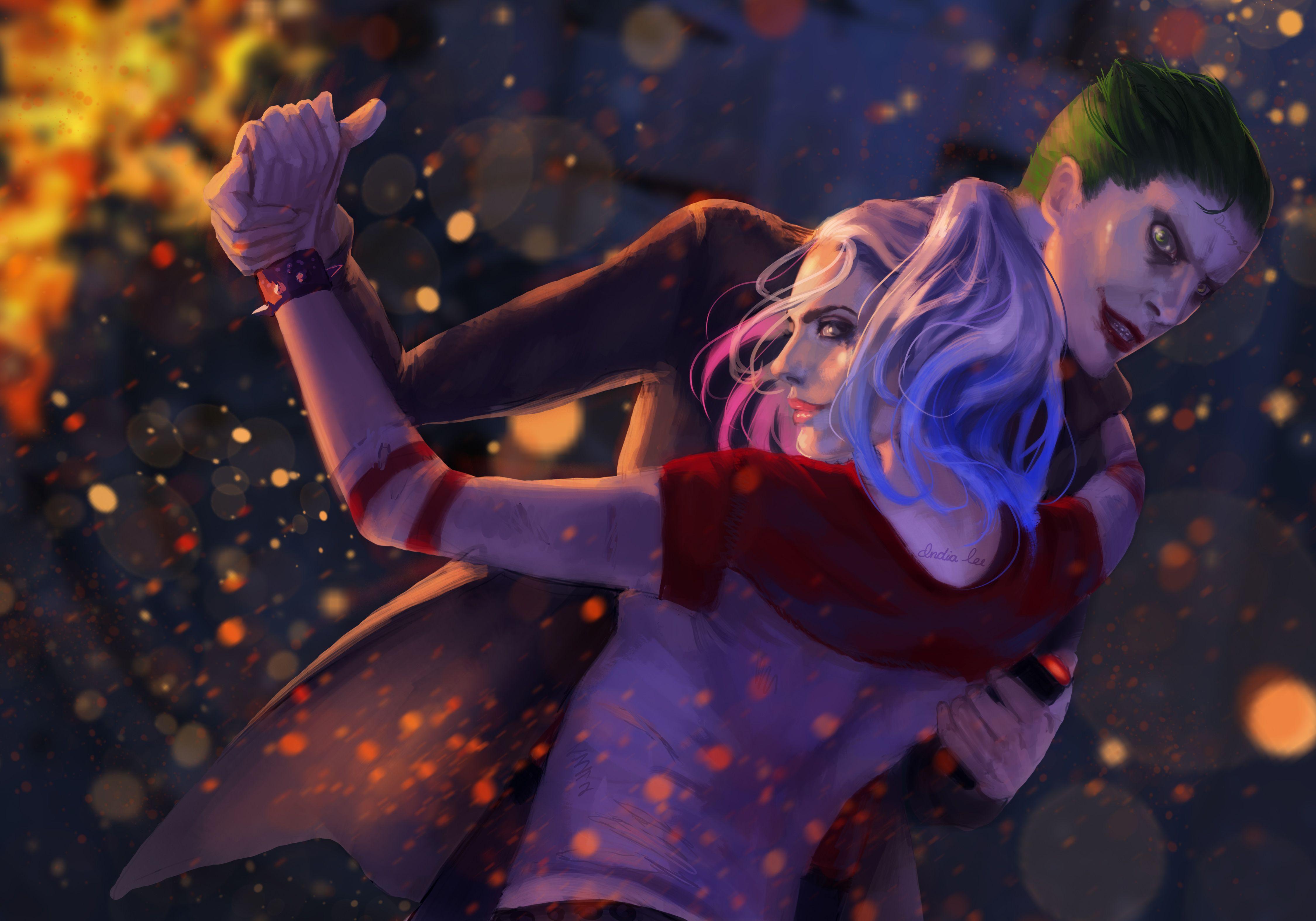 4500x3150 Joker And Harley Quinn Dancing 1440x900 Resolution