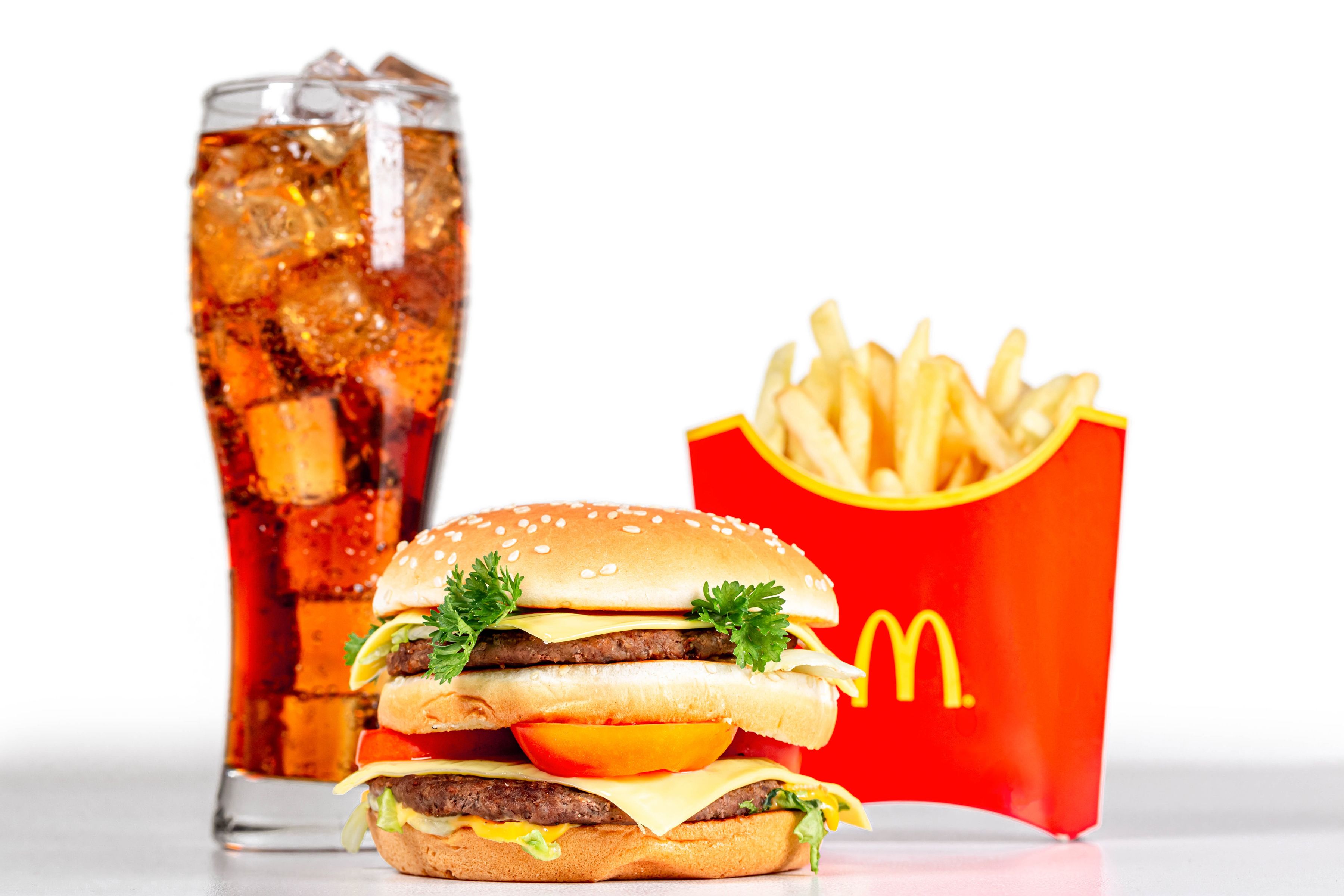 3600x2400 Download Drink Burger French Fries Man