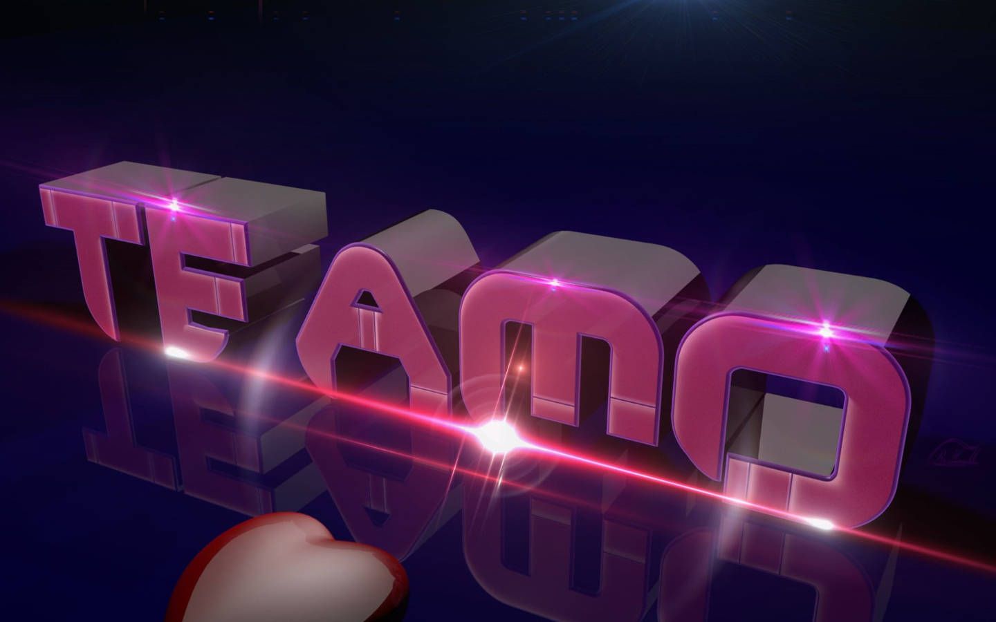 1440x900 Download Pink 3D Te Amo Wallpaper
