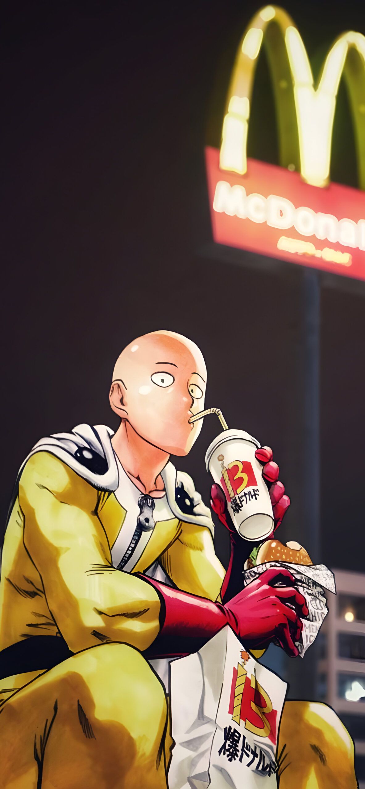 1183x2560 Saitama One Punch Man McDonald's