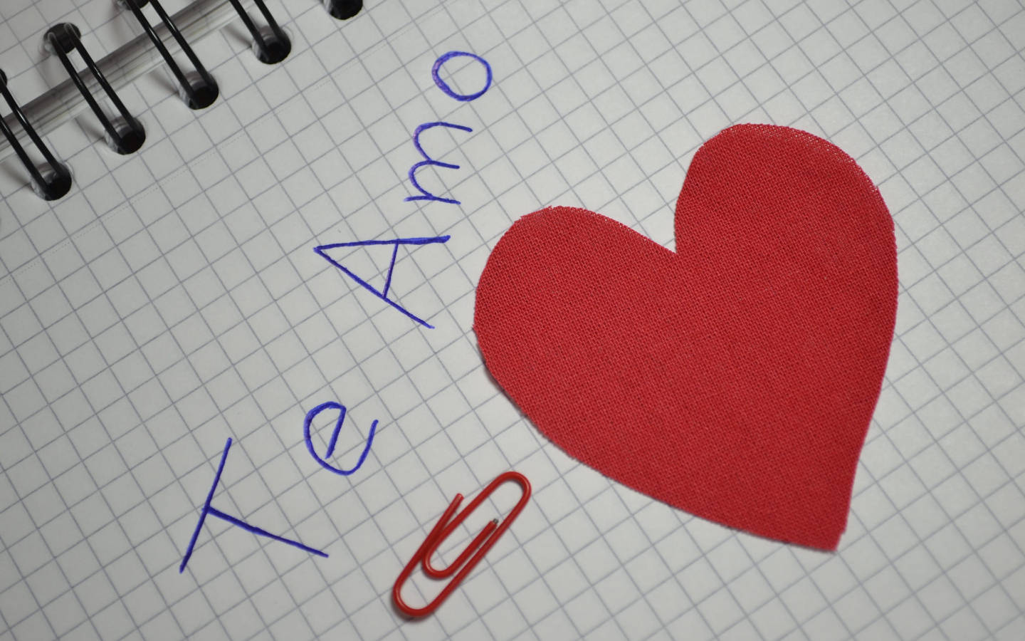 1440x900 Handwritten Te Amo And Heart Wallpaper