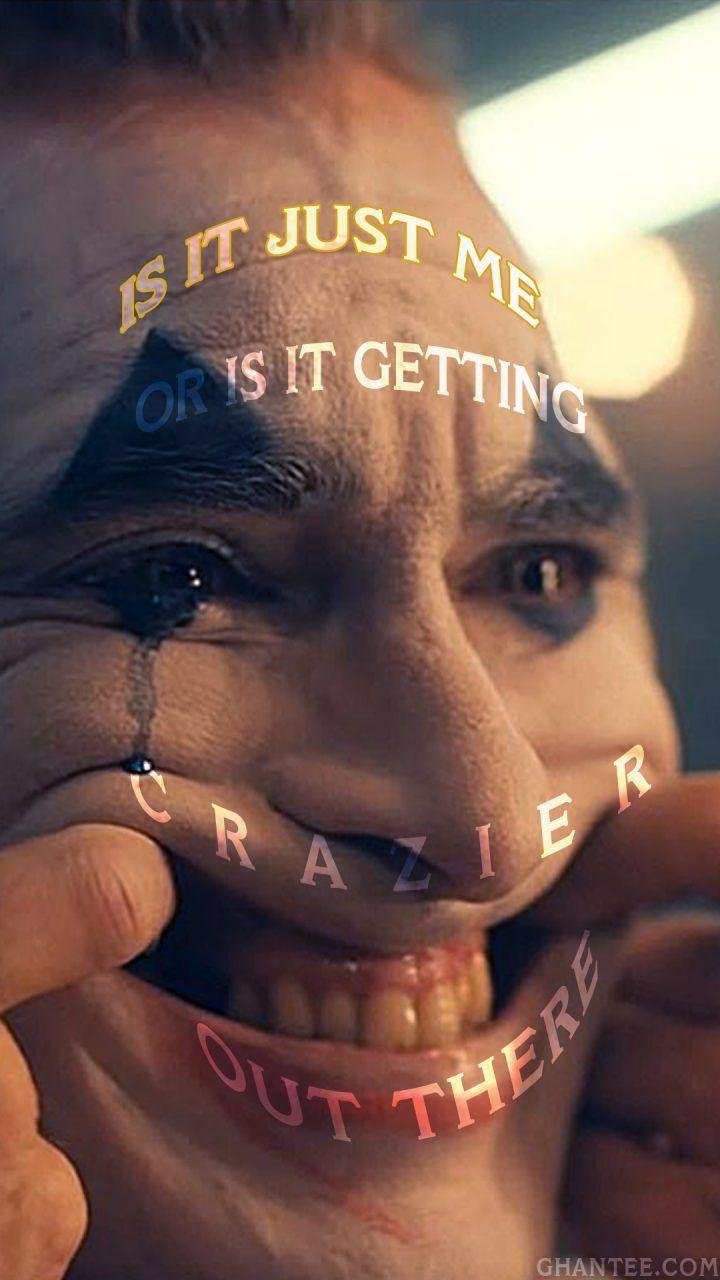 720x1280 joker 2019 is it getting crazier poster. joaquin phoenix