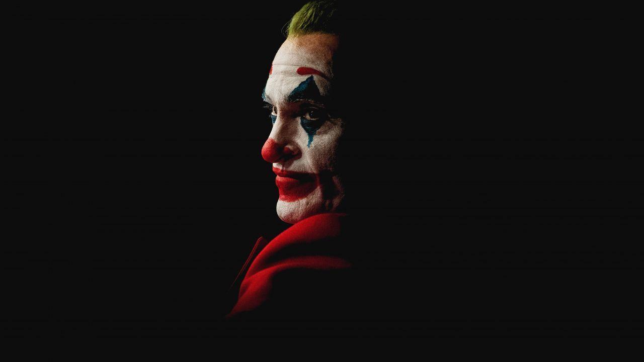 1280x720 Hình nền Joker, Joaquin Phoenix, 2019, Nền đen, 4K
