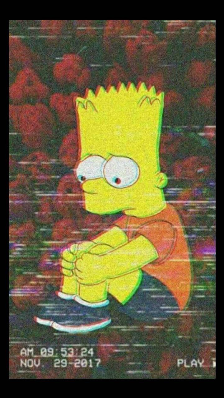 bart and lisa simpson sad edit aesthetic profile picture wallpaper