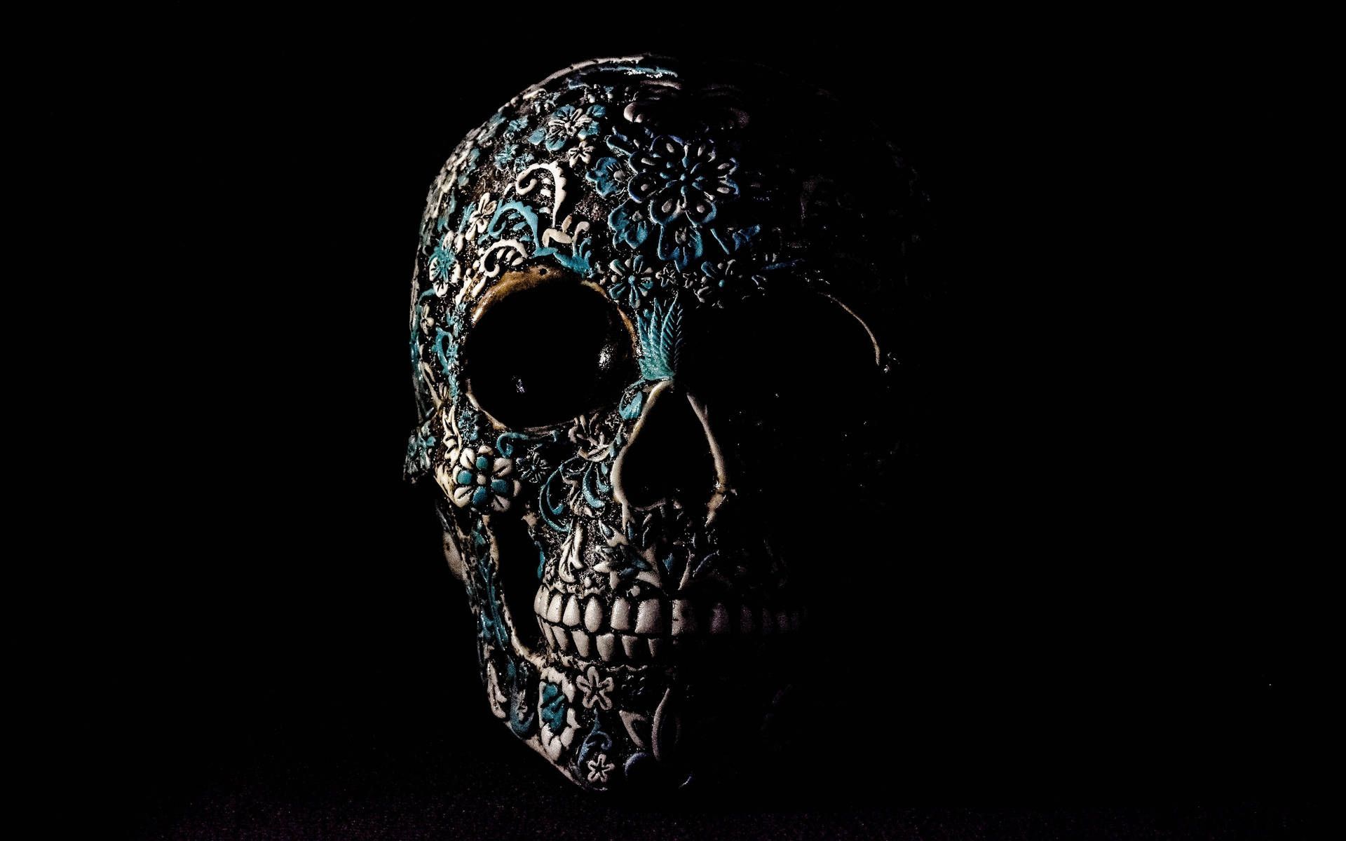 1920x1200 Black Skull Wallpaper