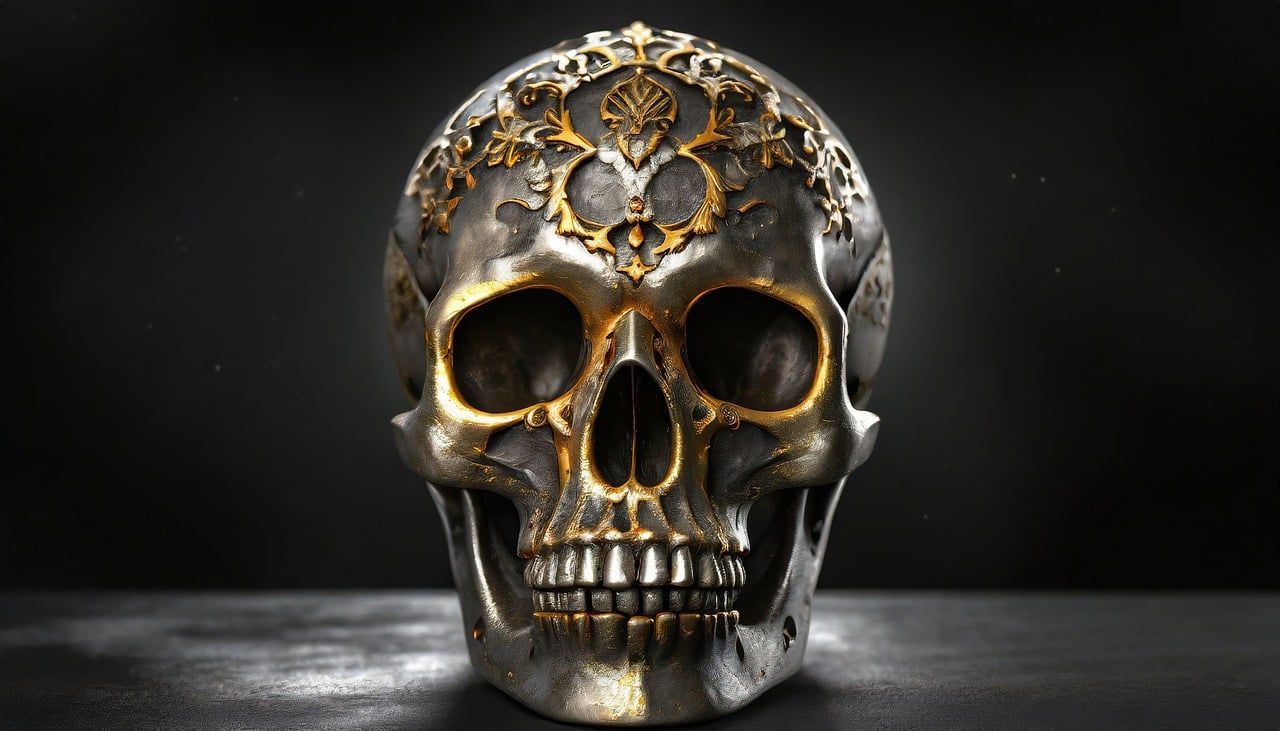 1280x731 Ai Generated Skull Gold
