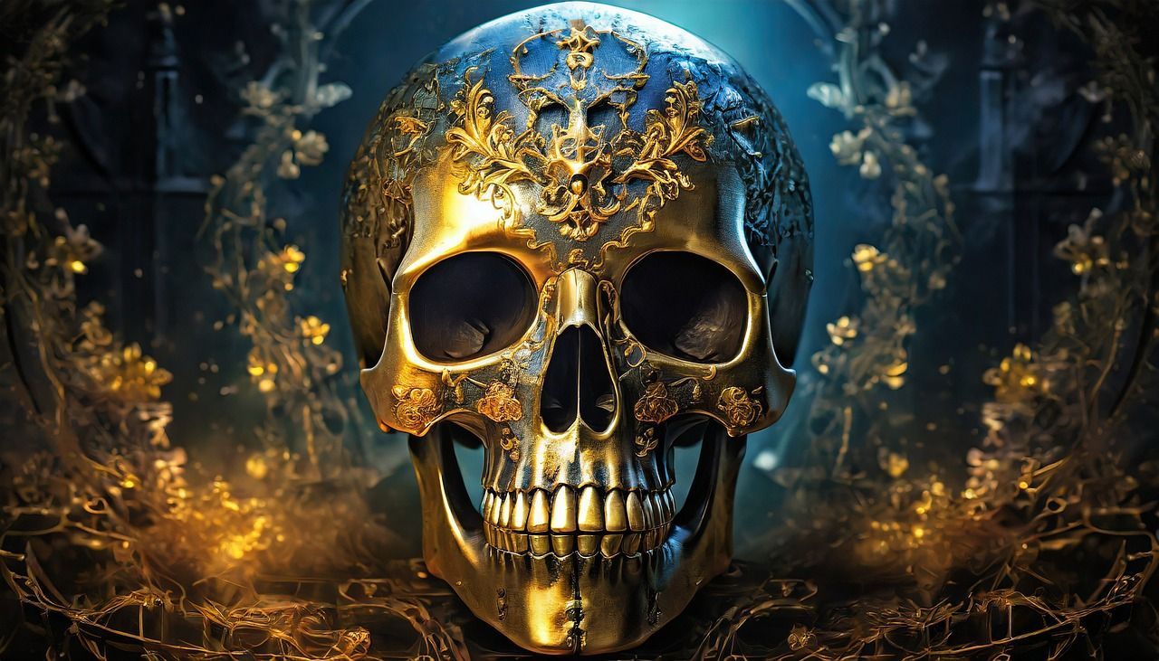 1280x731 Ai Generated Skull Gold