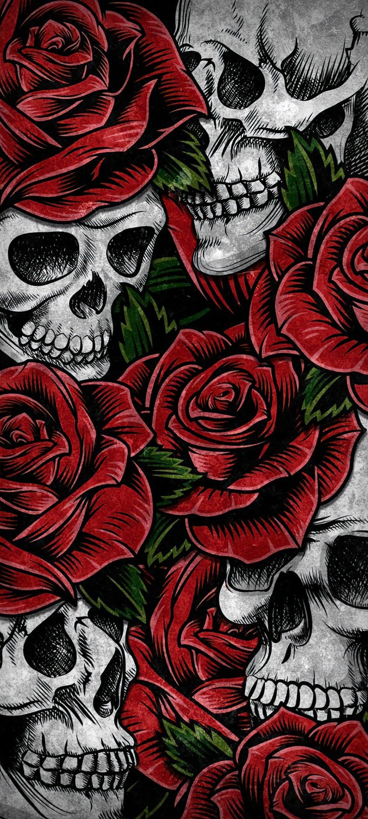 1176x2614 Skulls & Roses