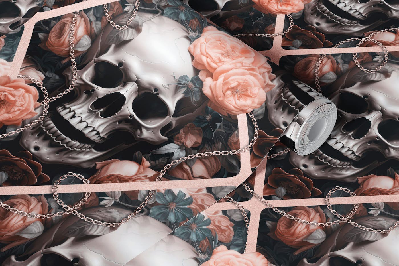 1400x933 Skulls and Roses Wallpaper