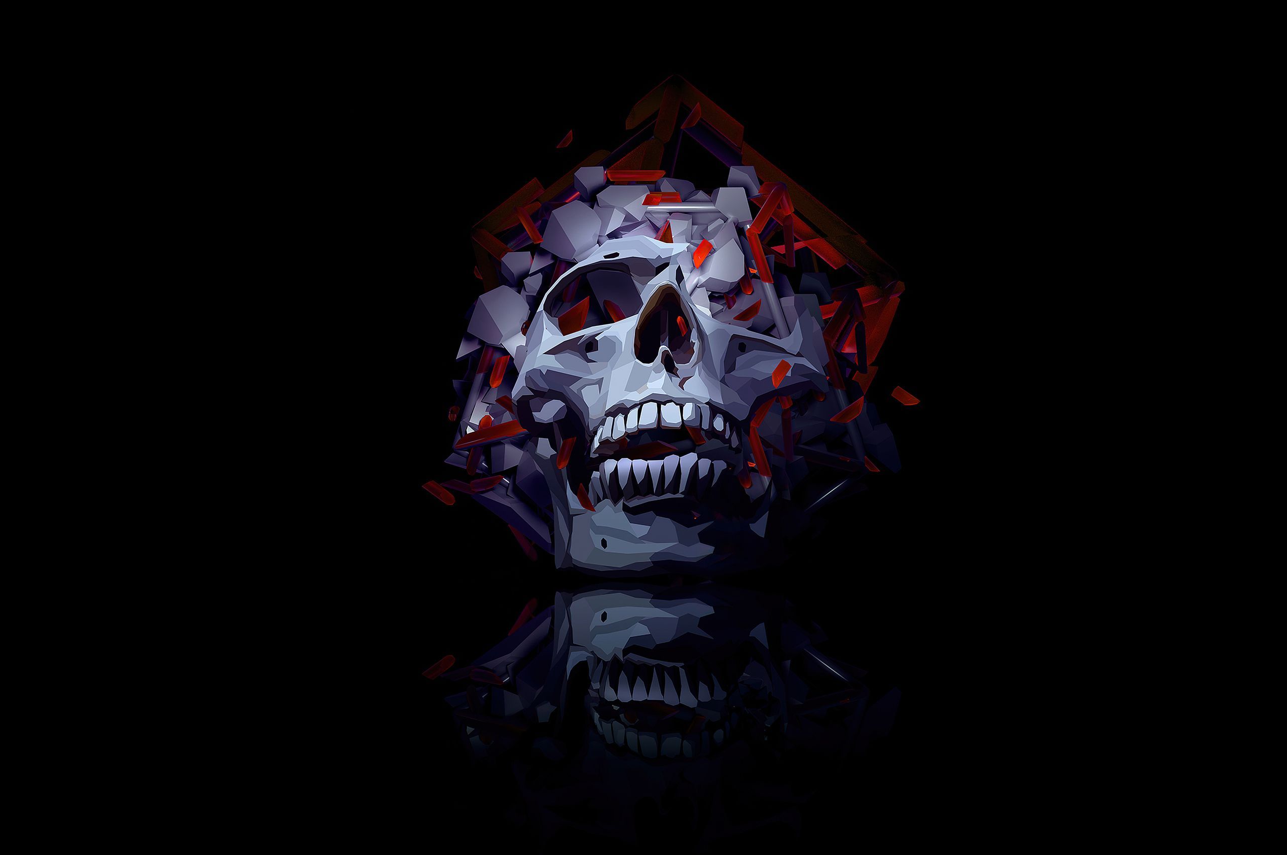 2560x1700 Skull Roses 4k Chromebook