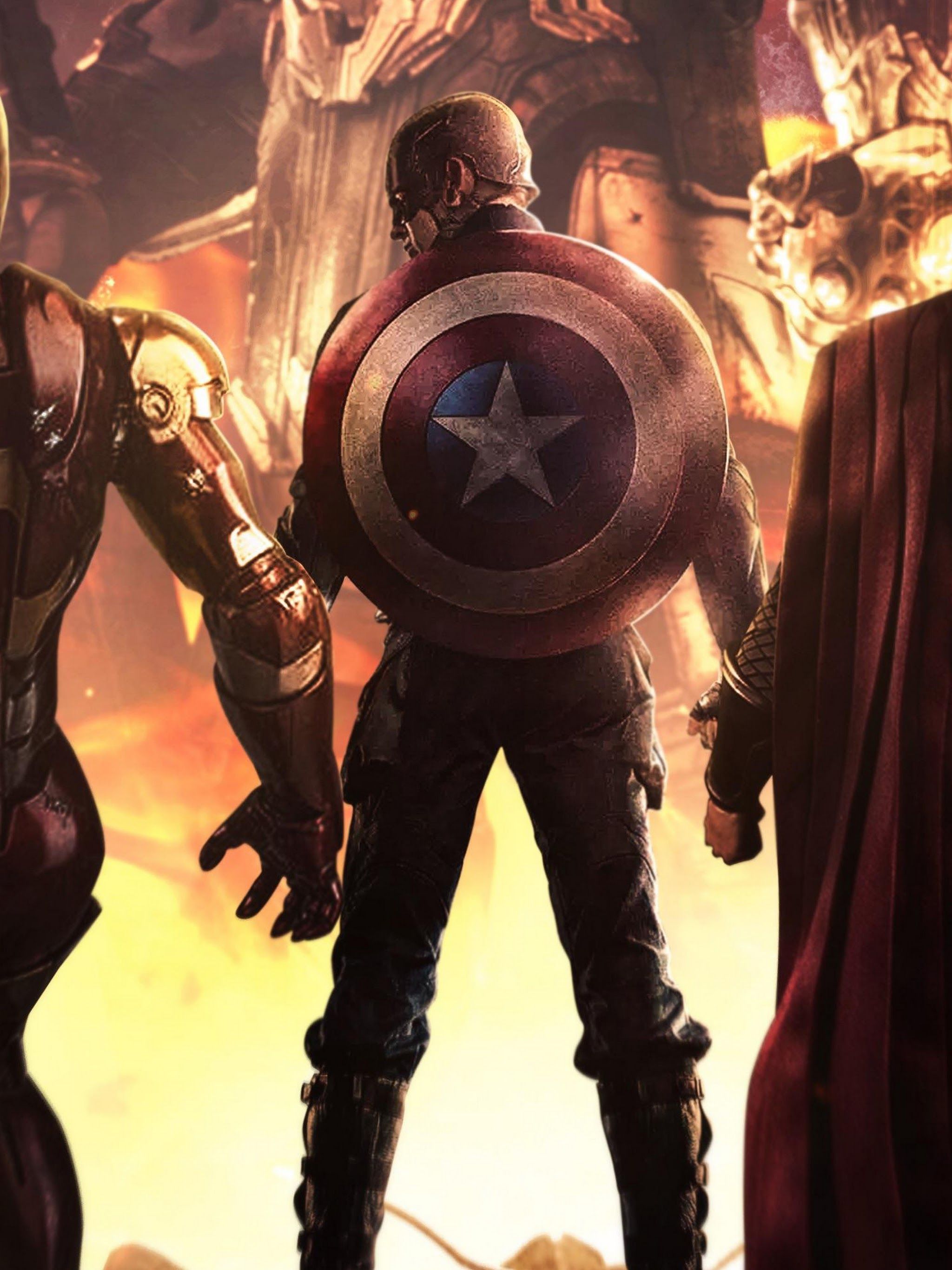 2048x2732 Captain America Thor 4K Wallpaper