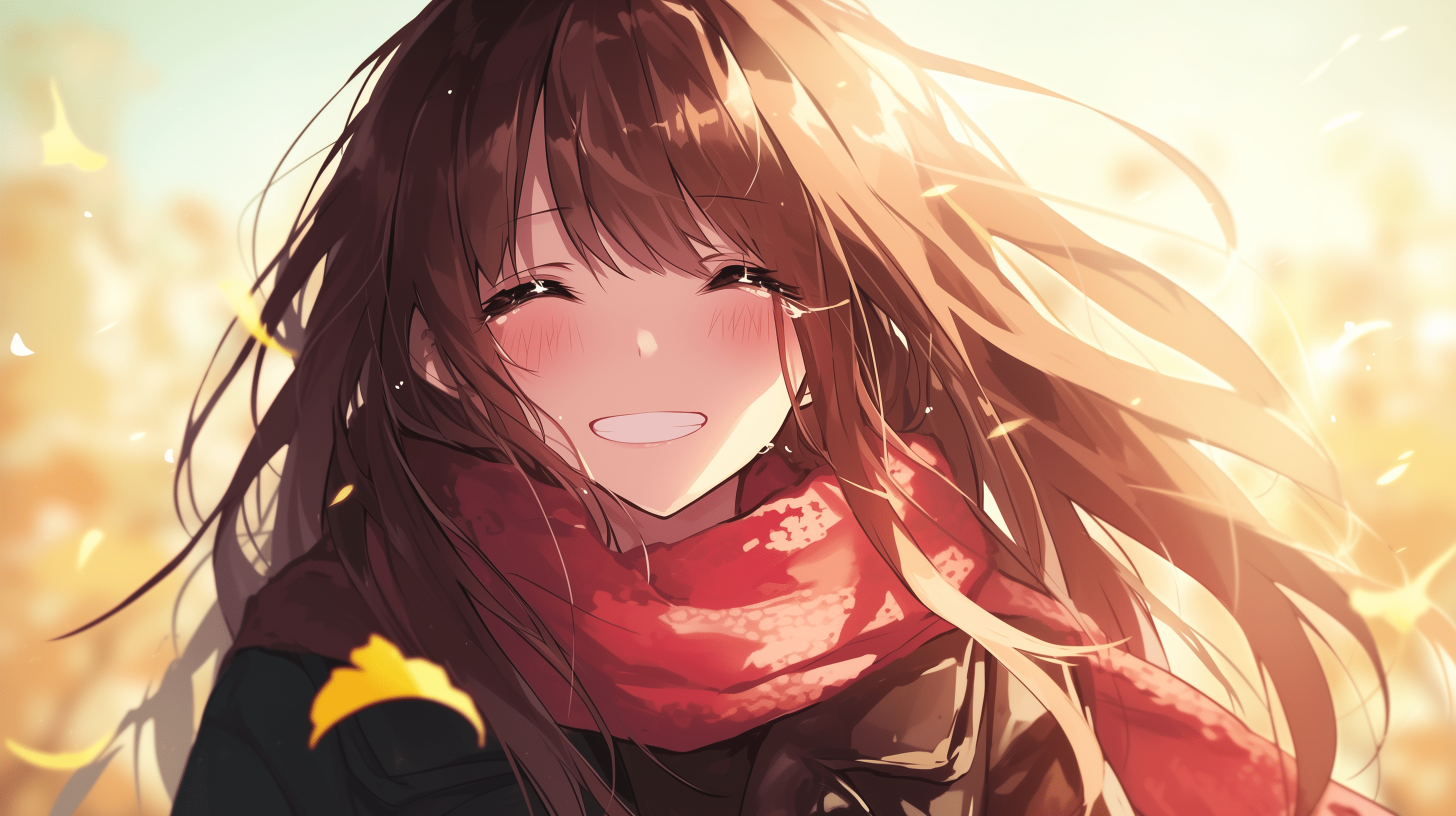 2912x1632 Smiling Anime Girl HD Wallpaper