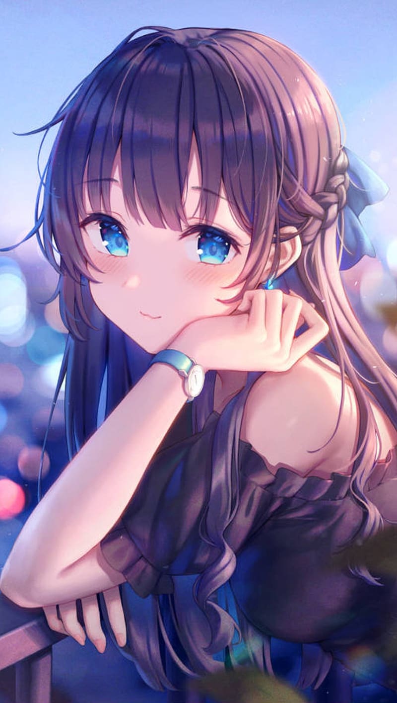 800x1415 HD anime girl alone wallpaper