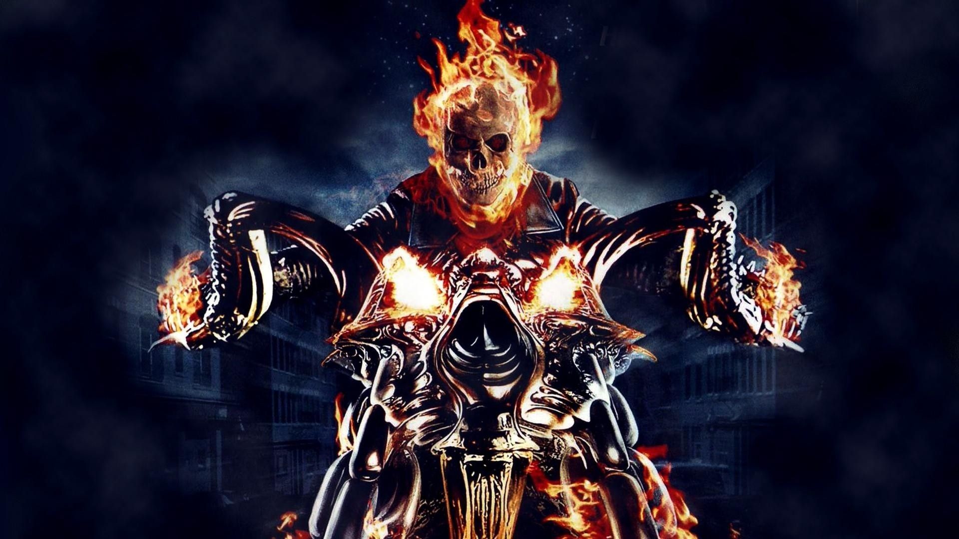 1920x1080 comics, Ghost Rider, skull, fire