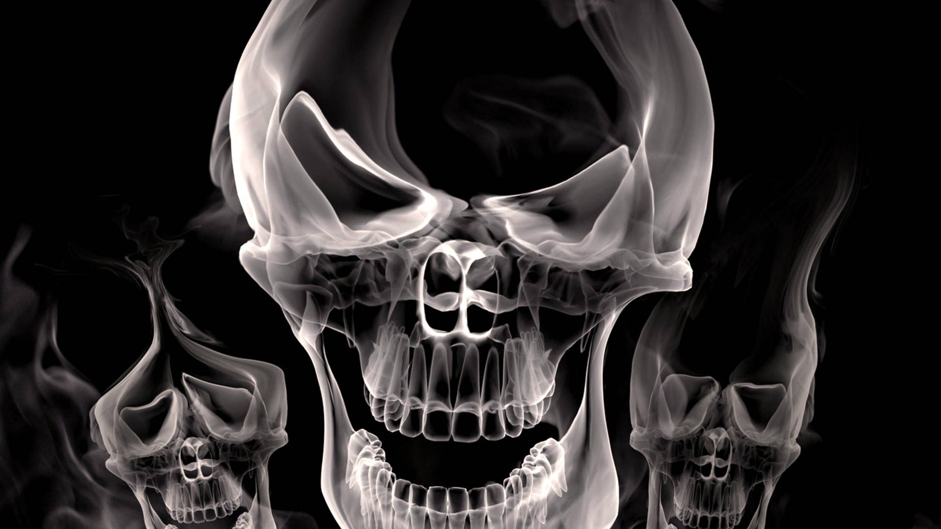 1920x1080 Download Scary Skulls In White Smoke