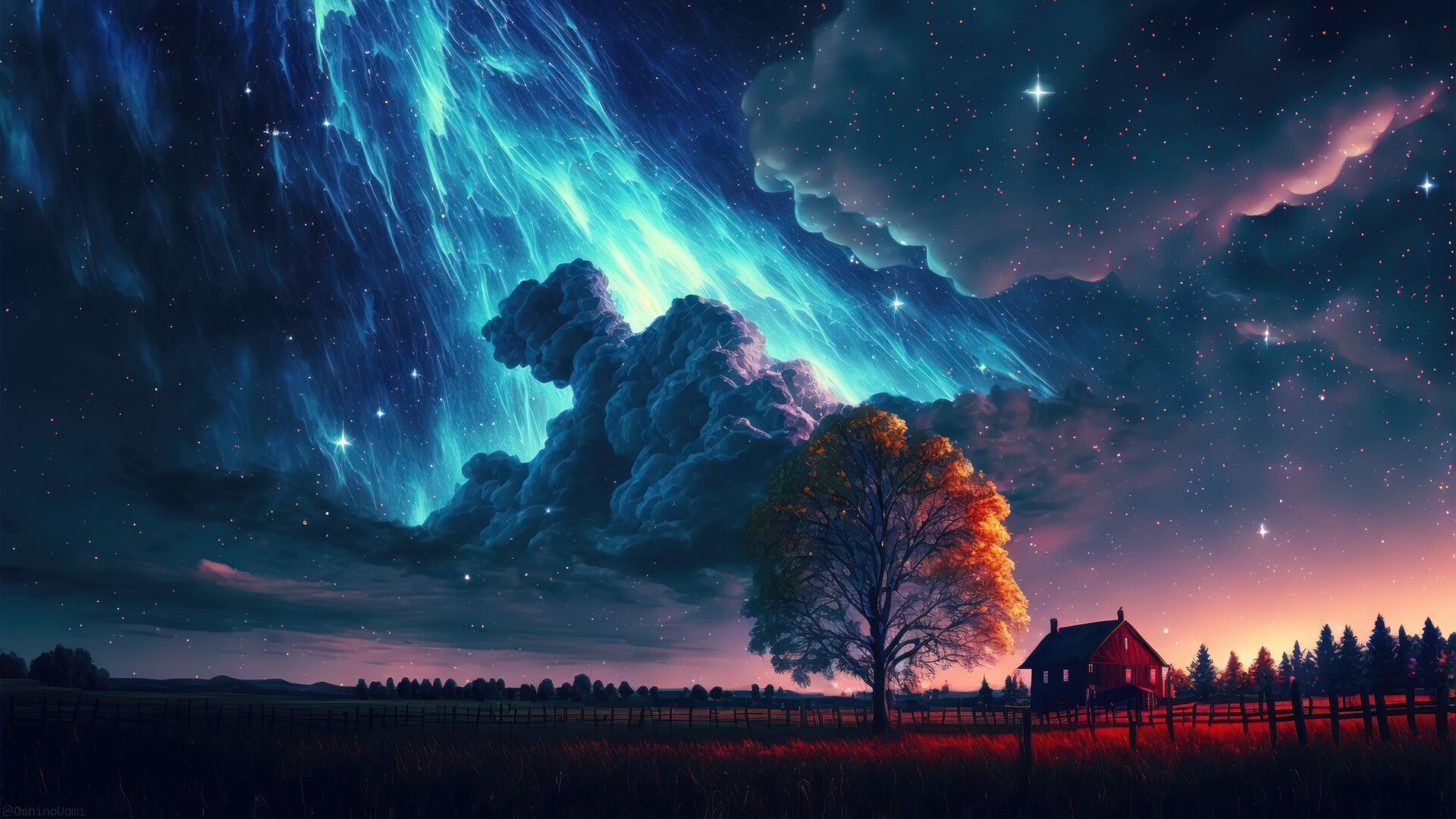 1920x1080 Night Sky Clouds Sunset Scenery