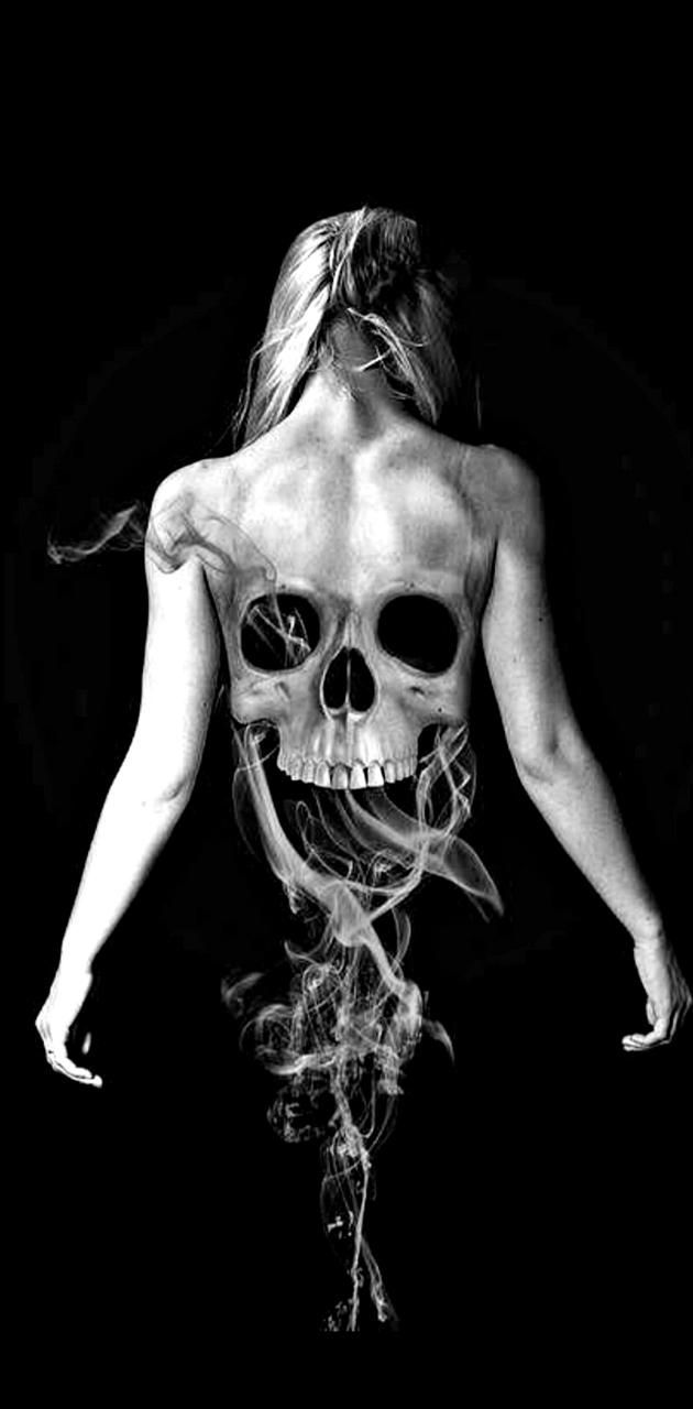 630x1280 Smoking Skull wallpaper