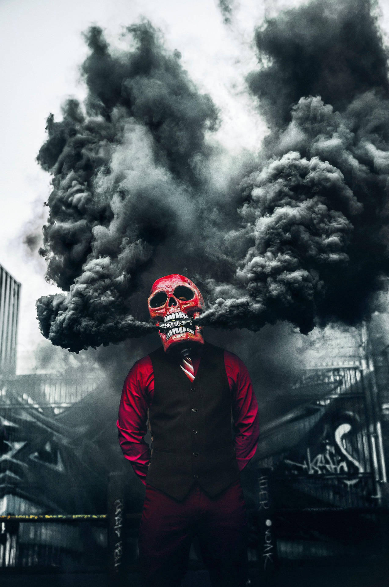 1274x1920 Gangster Skull Wallpaper