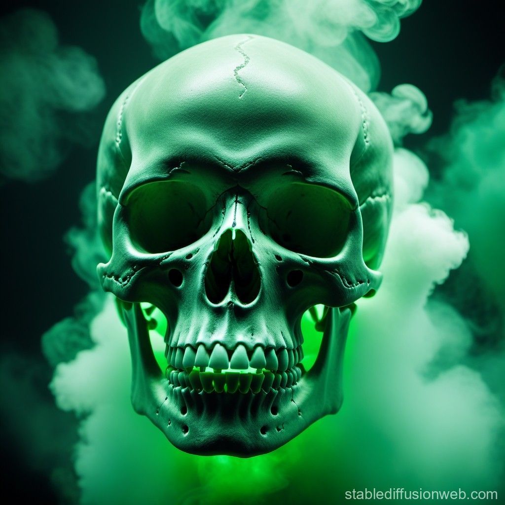 1024x1024 Green Vapor Smoke Skull and Bones