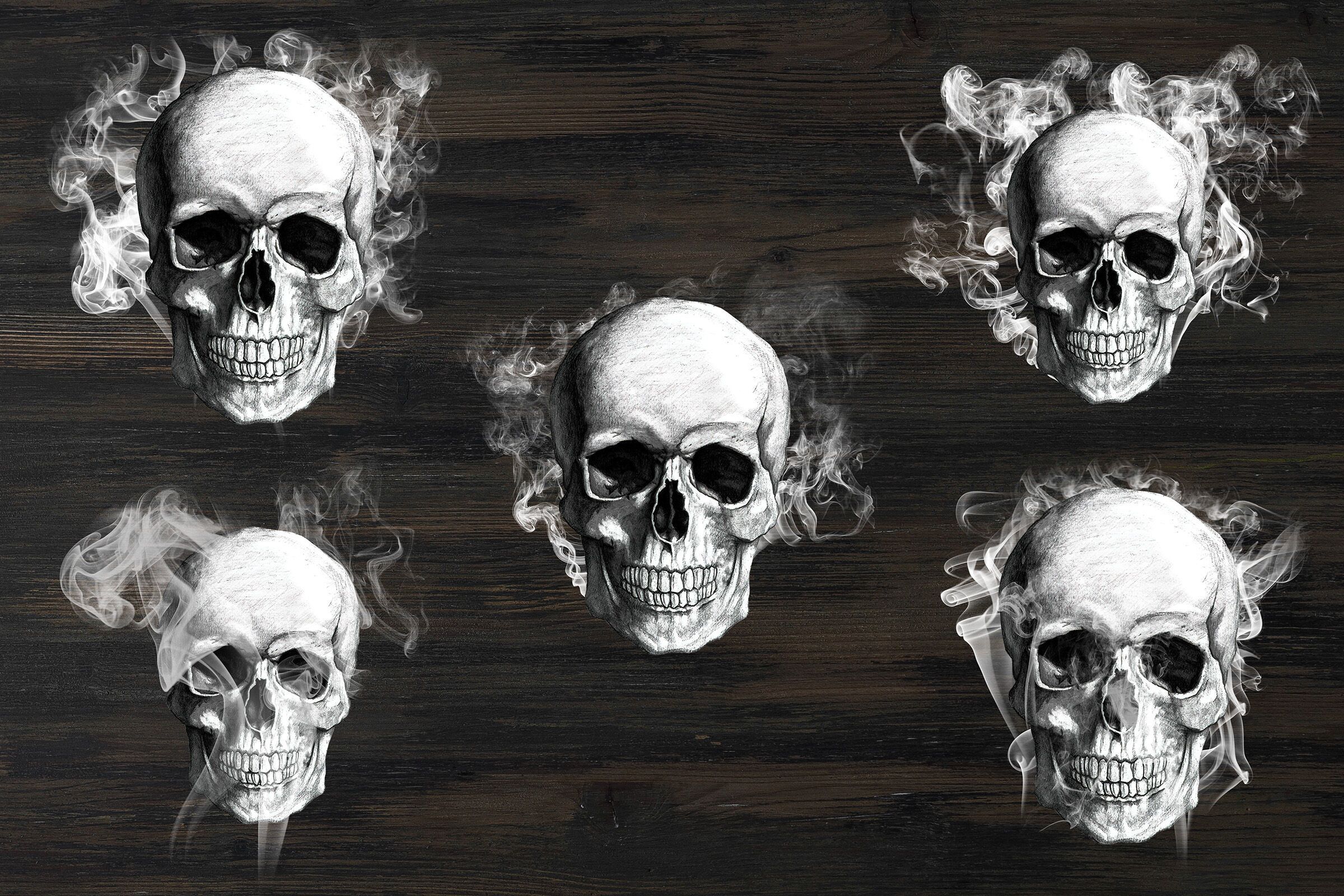 2400x1600 Smoke skull clipart, transparent PNG