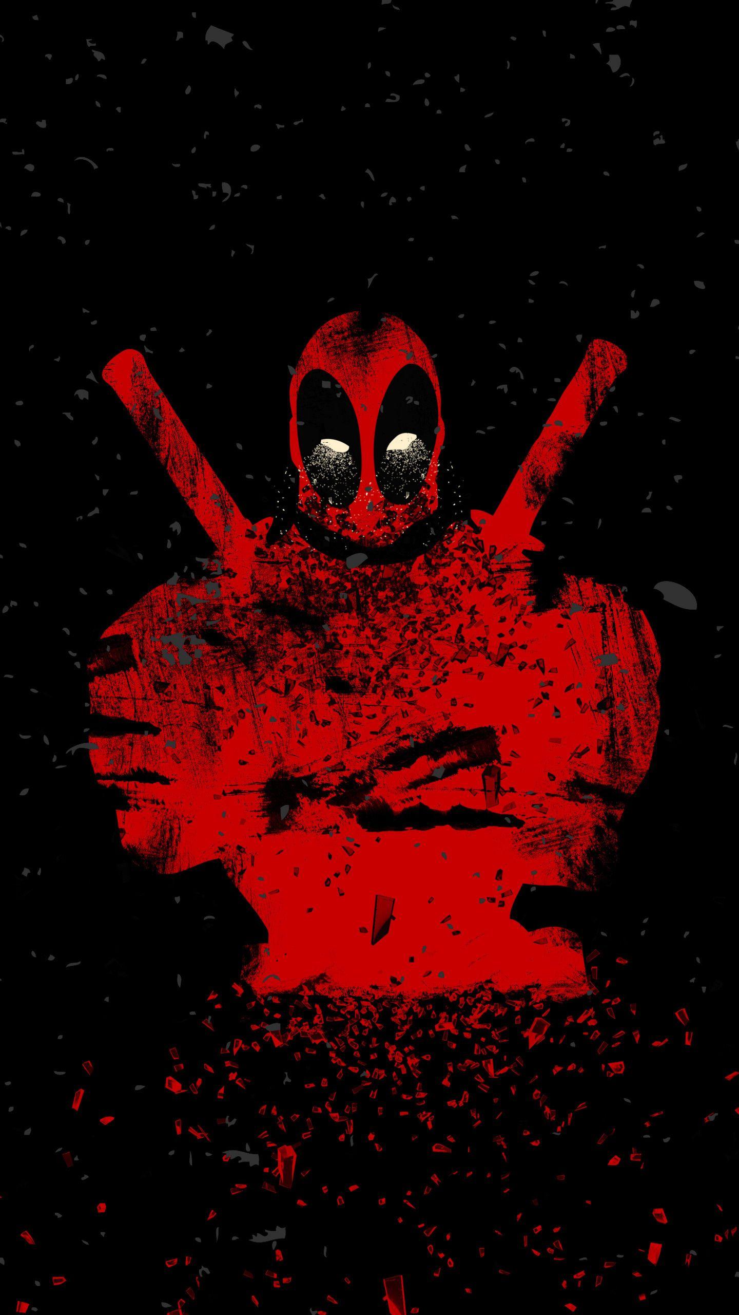 1440x2560 Download 1440x2630 wallpaper deadpool, shattered art, abstract