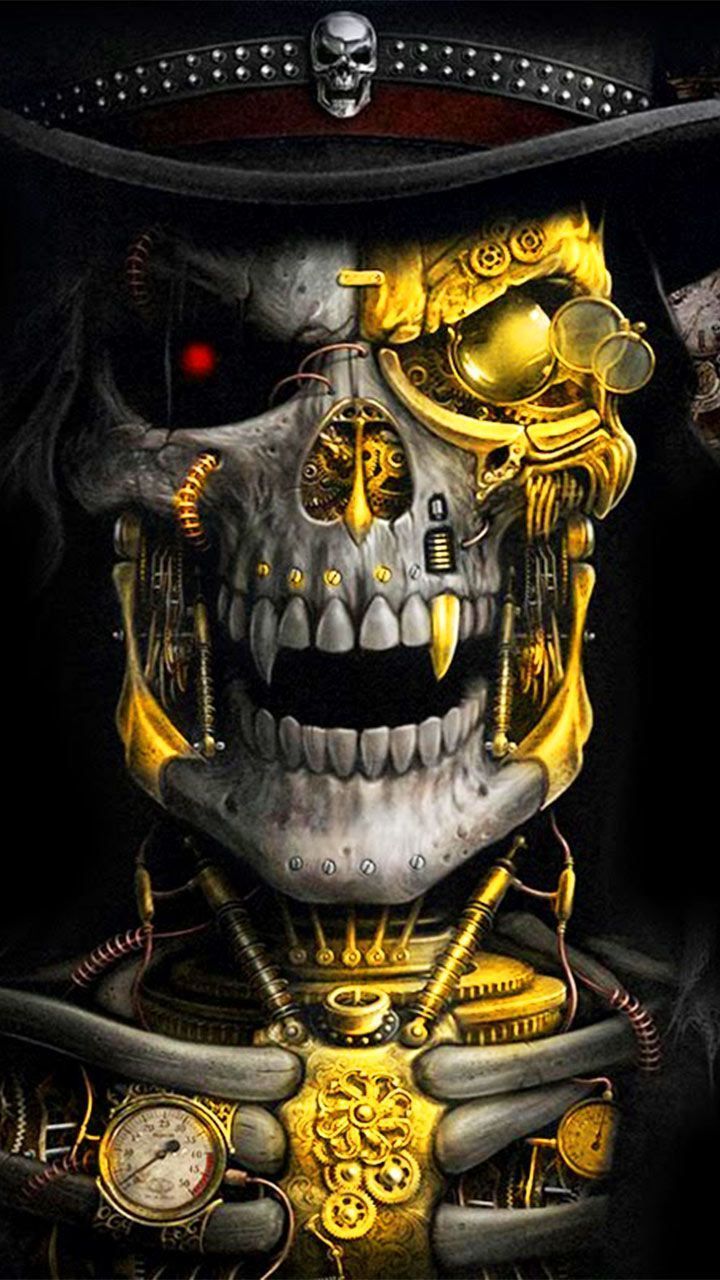 720x1280 Golden Skull 4k Wallpaper
