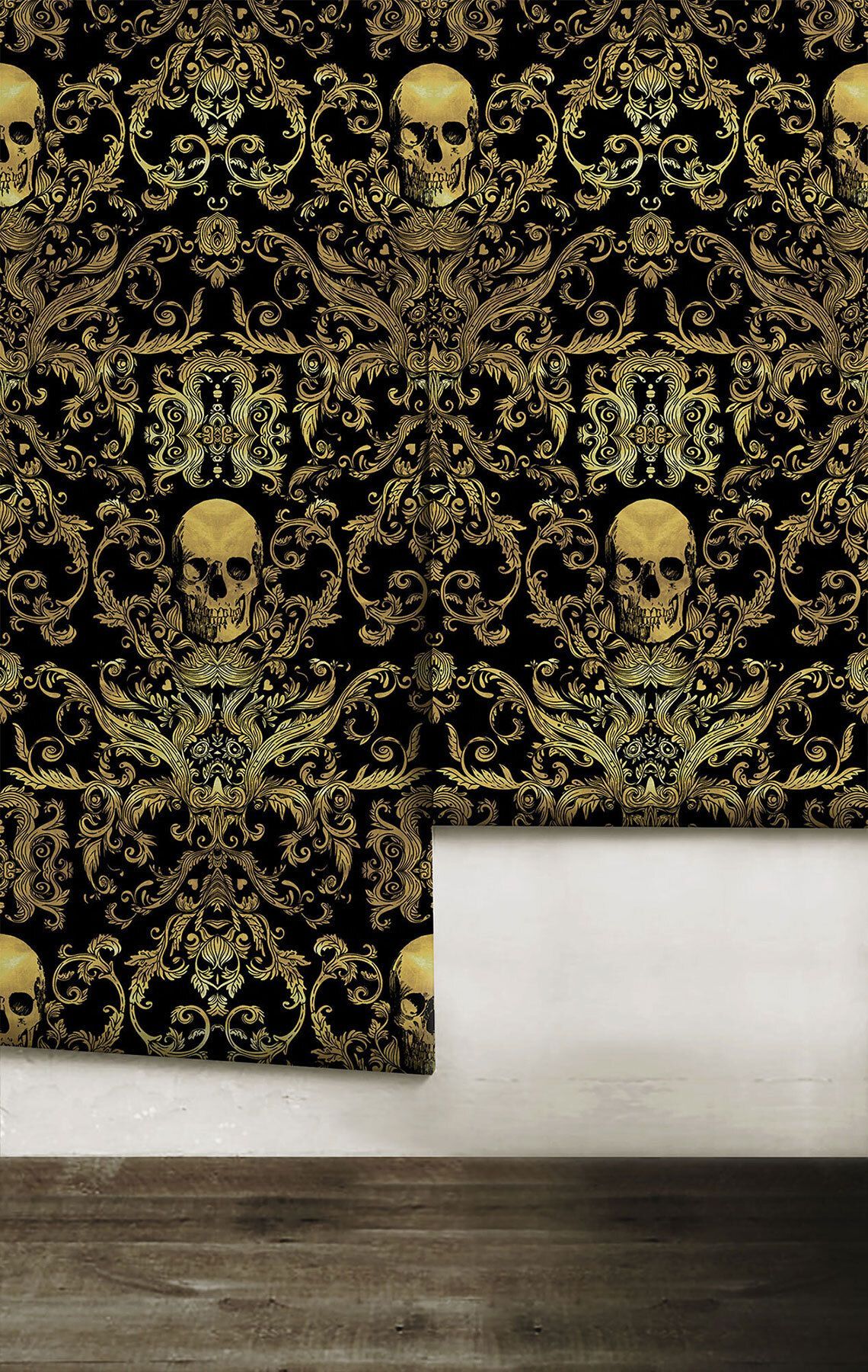 1140x1800 Macabre Skull Damask