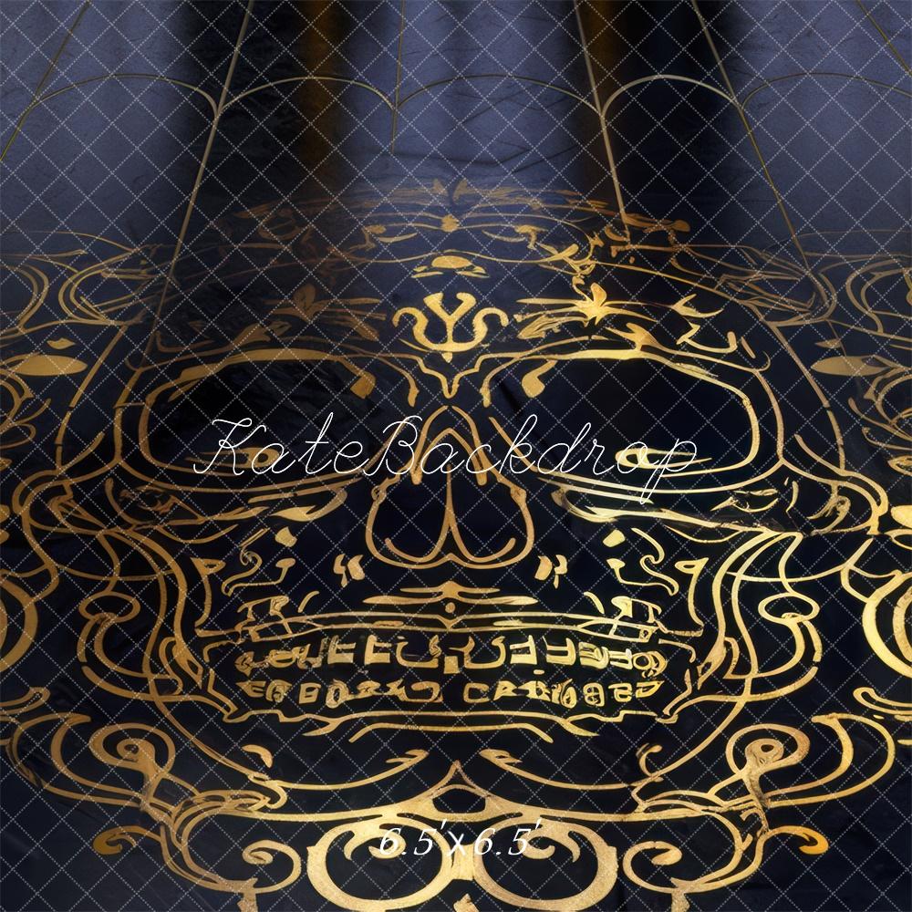 1000x1000 Golden Skull Floor Backdrop Designed