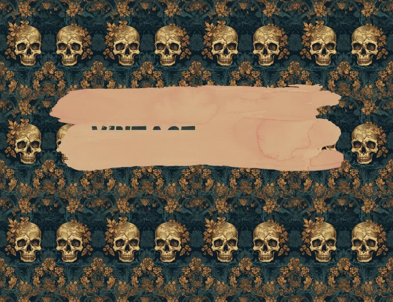 1280x984 Gold Skulls Damask Seamless Digital