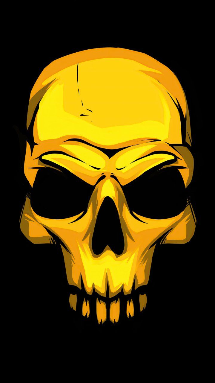 720x1280 Download Golden Dark Skull Phone Wallpaper