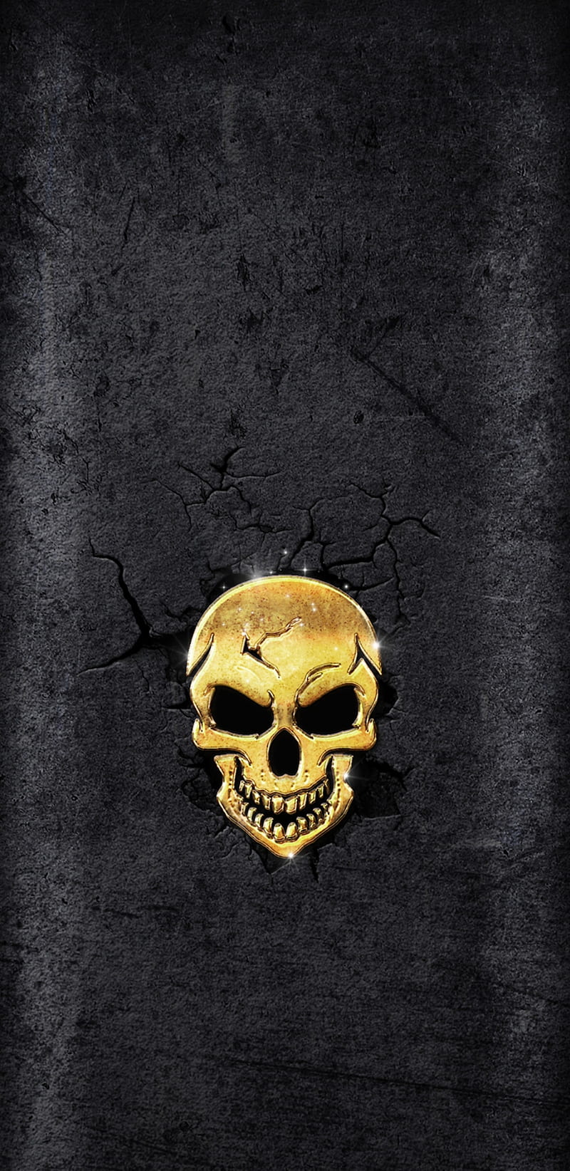 800x1644 HD goldenskull wallpaper