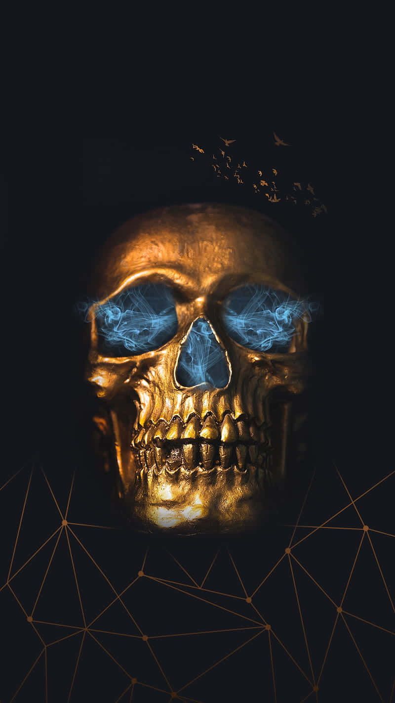 800x1422 Download Golden Head Skull Wallpaper
