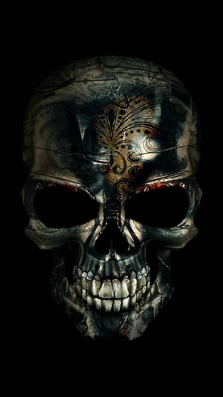 720x1280 Golden Skull Wallpaper