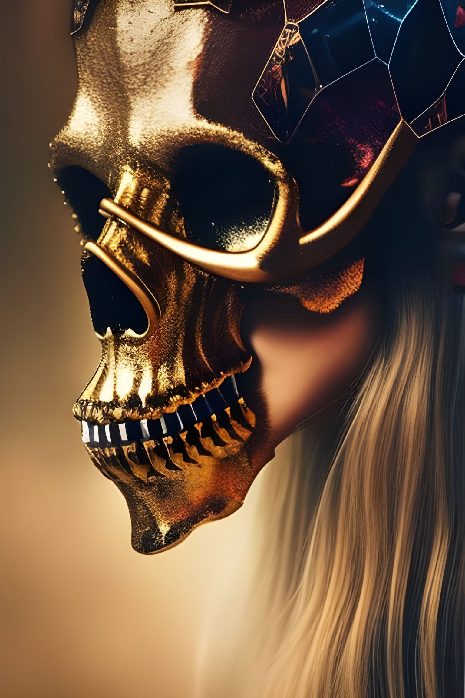1536x2304 Golden skull mask Generated