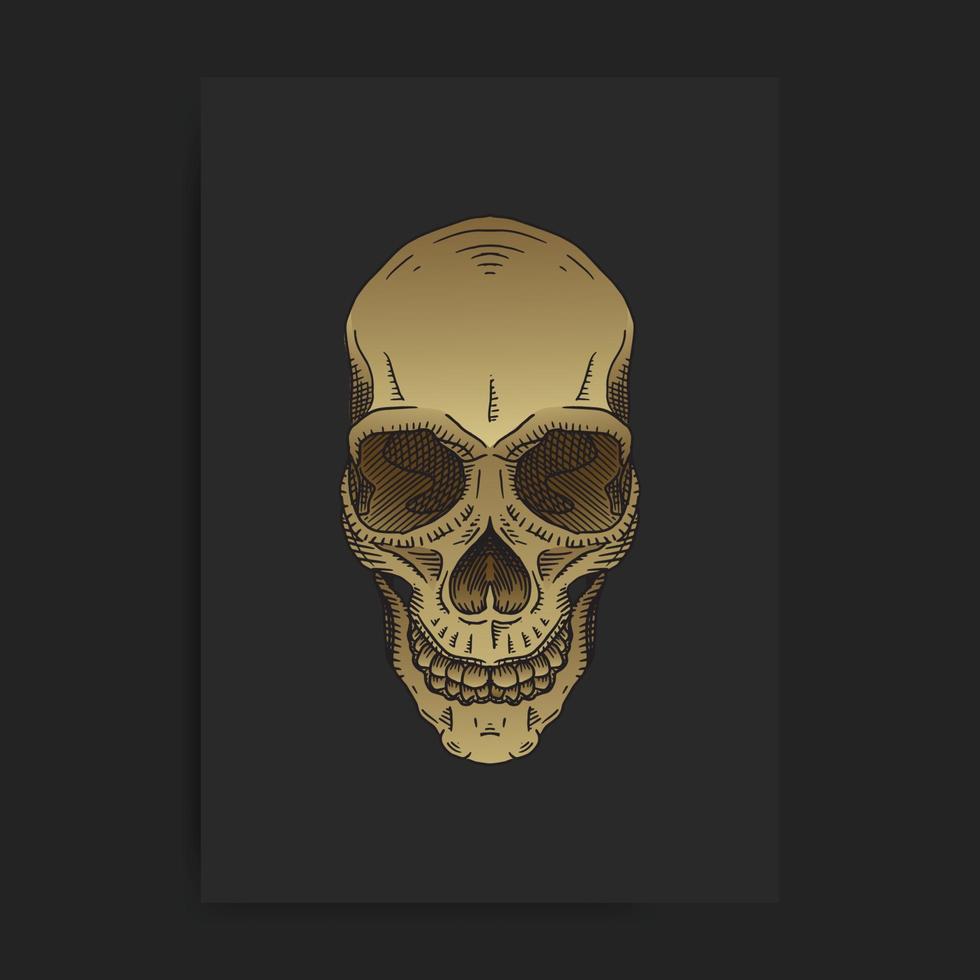 980x980 Vintage golden skull head 10181272