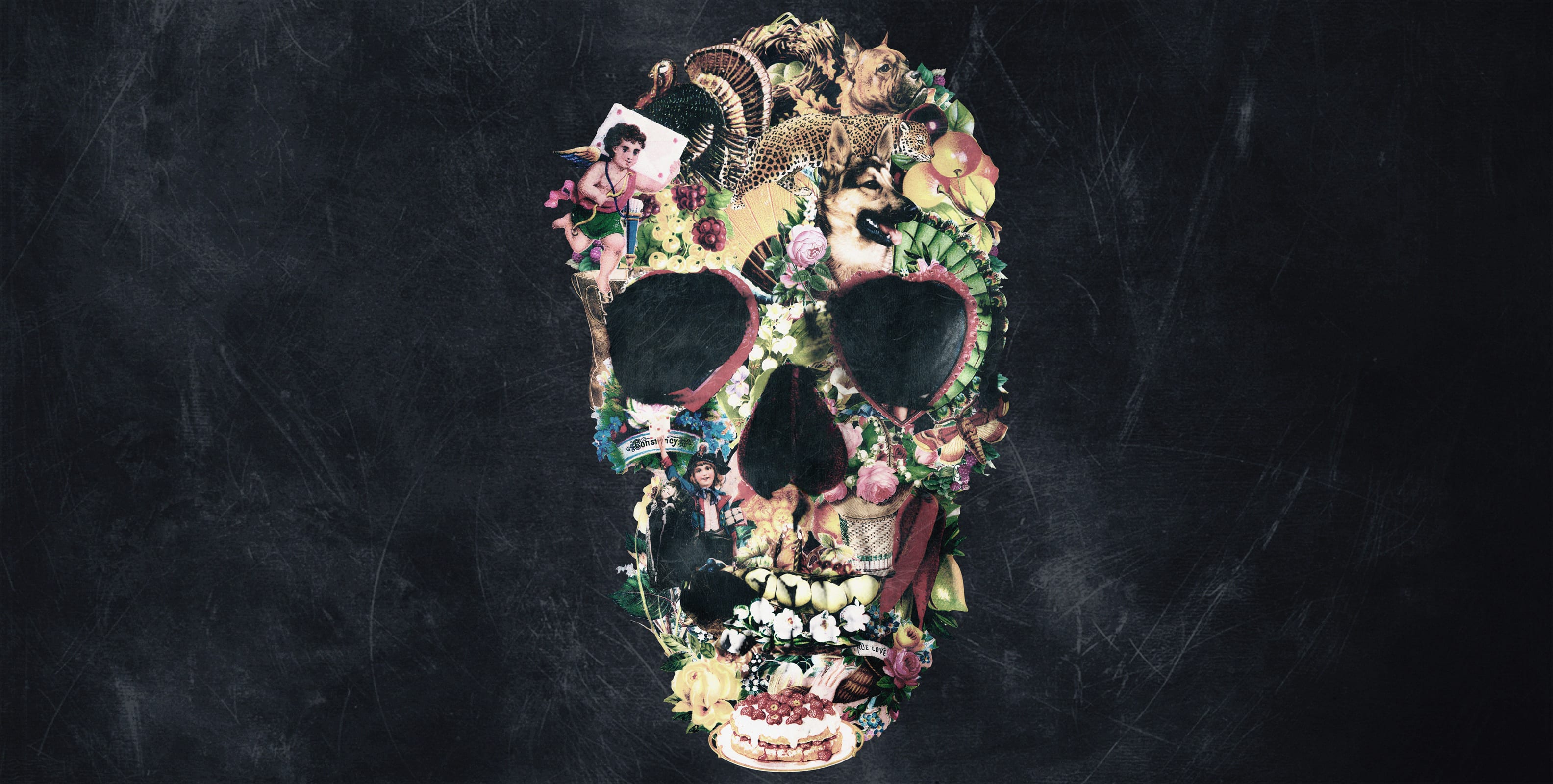 3168x1600 Vintage Skull Wall Mural