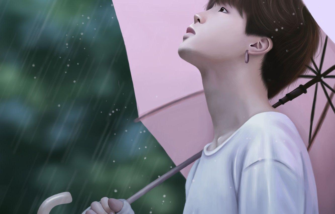 1332x850 Wallpaper rain, guy, BTS, BangTan Boys, Park Ji Min, Jimin