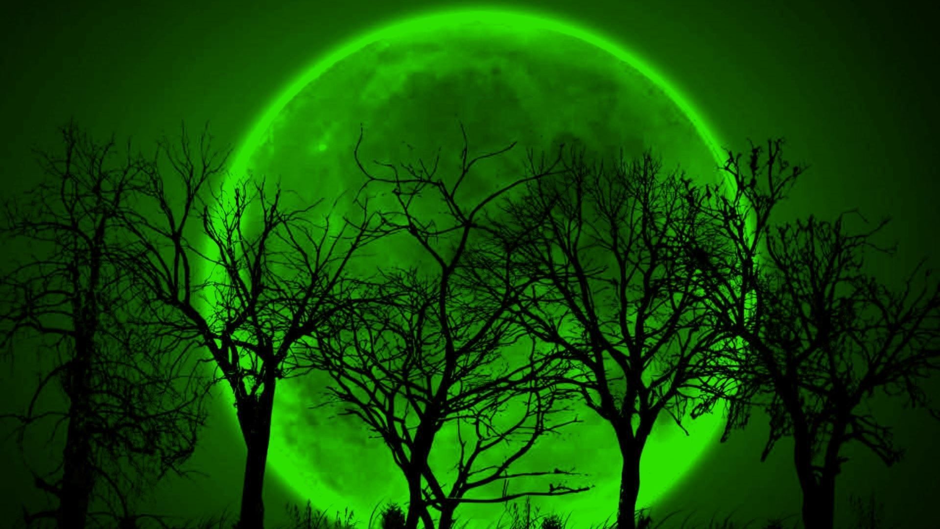 1920x1080 Green Moon • Image • WallpaperFusion