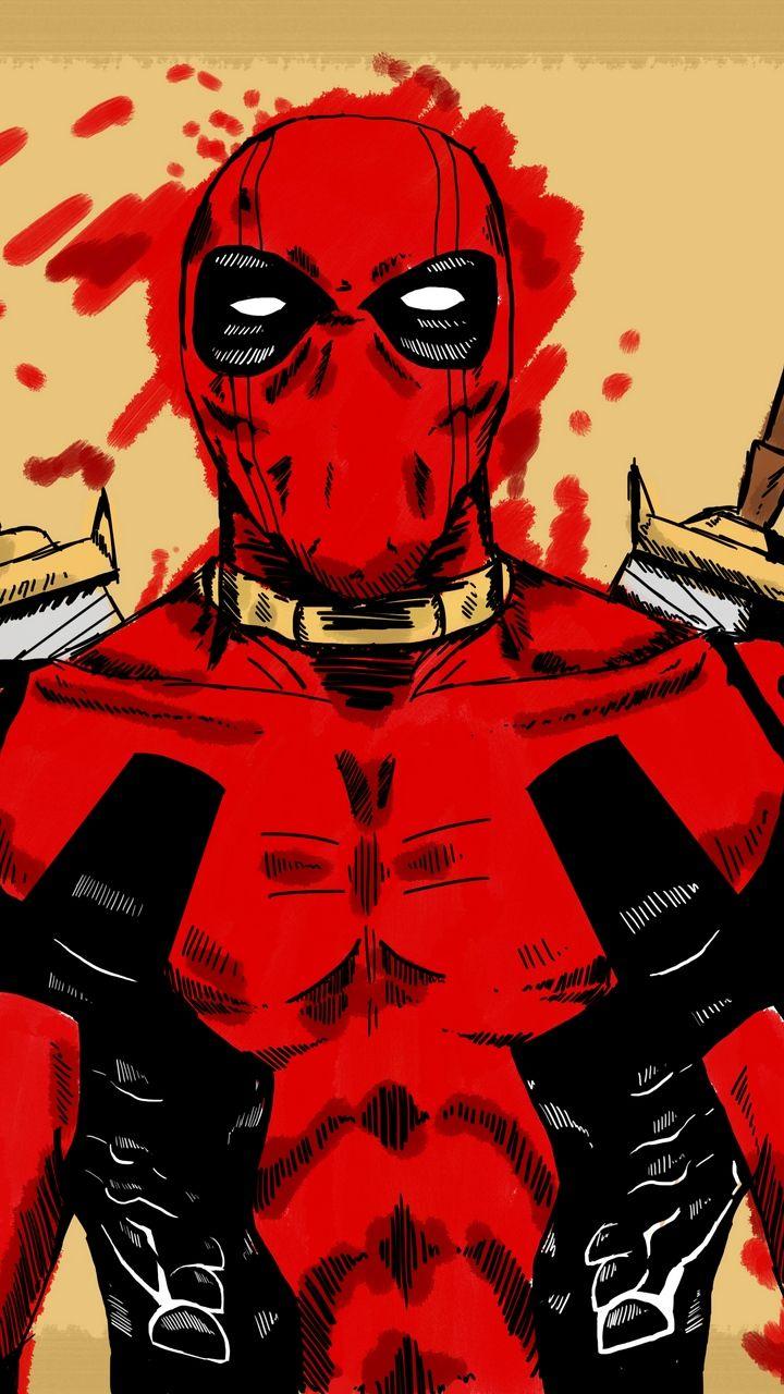 720x1280 Download wallpaper 720x1280 deadpool, marvel, comics, art samsung